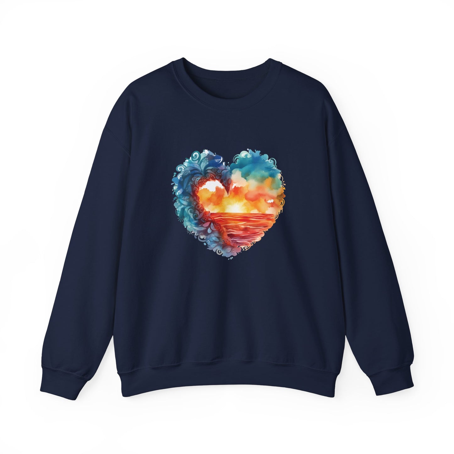 Abstract Sunset Heart Sweatshirt