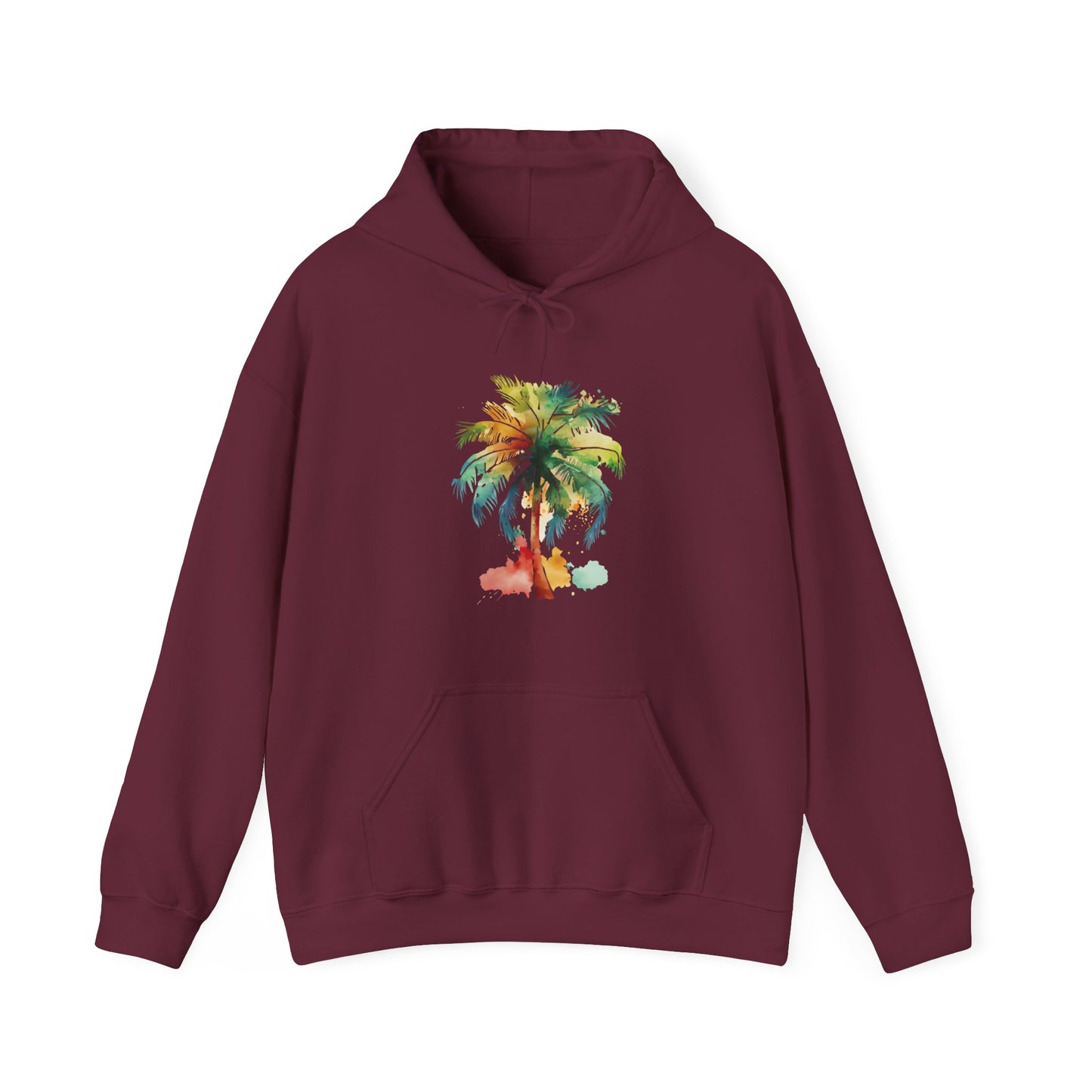 Watercolor Palm Tree Hooded Sweatshirt