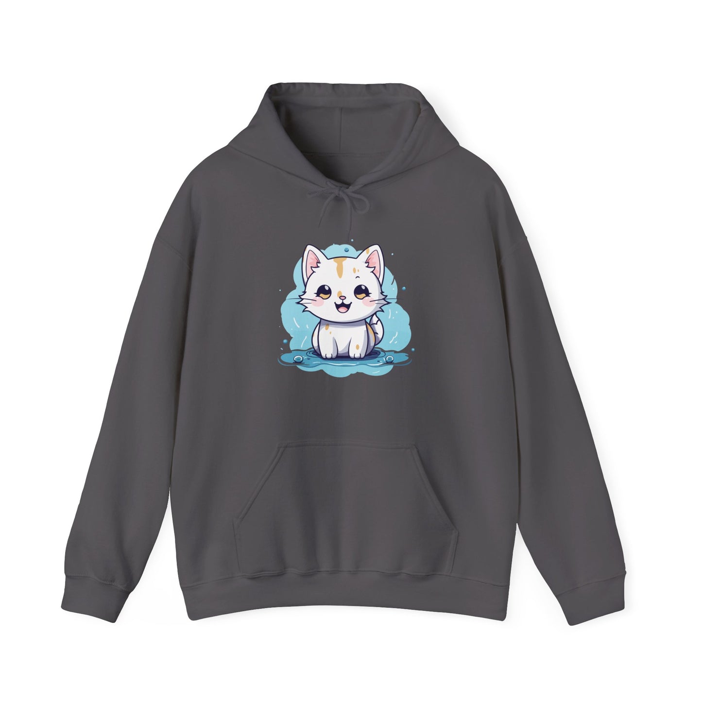 Cute Blue Cat Hooded Sweatshirt