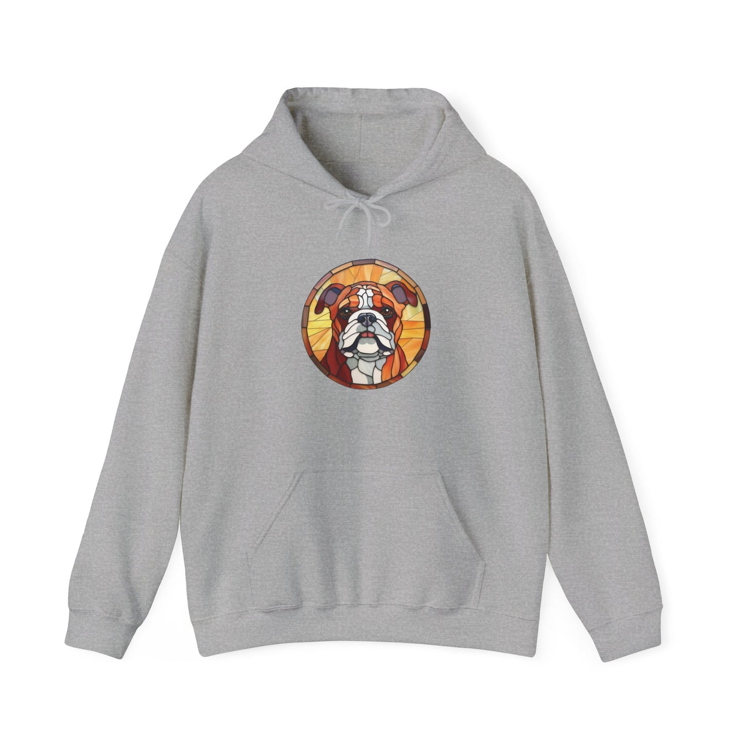 Stained Glass Bulldog Hooded Sweatshirt