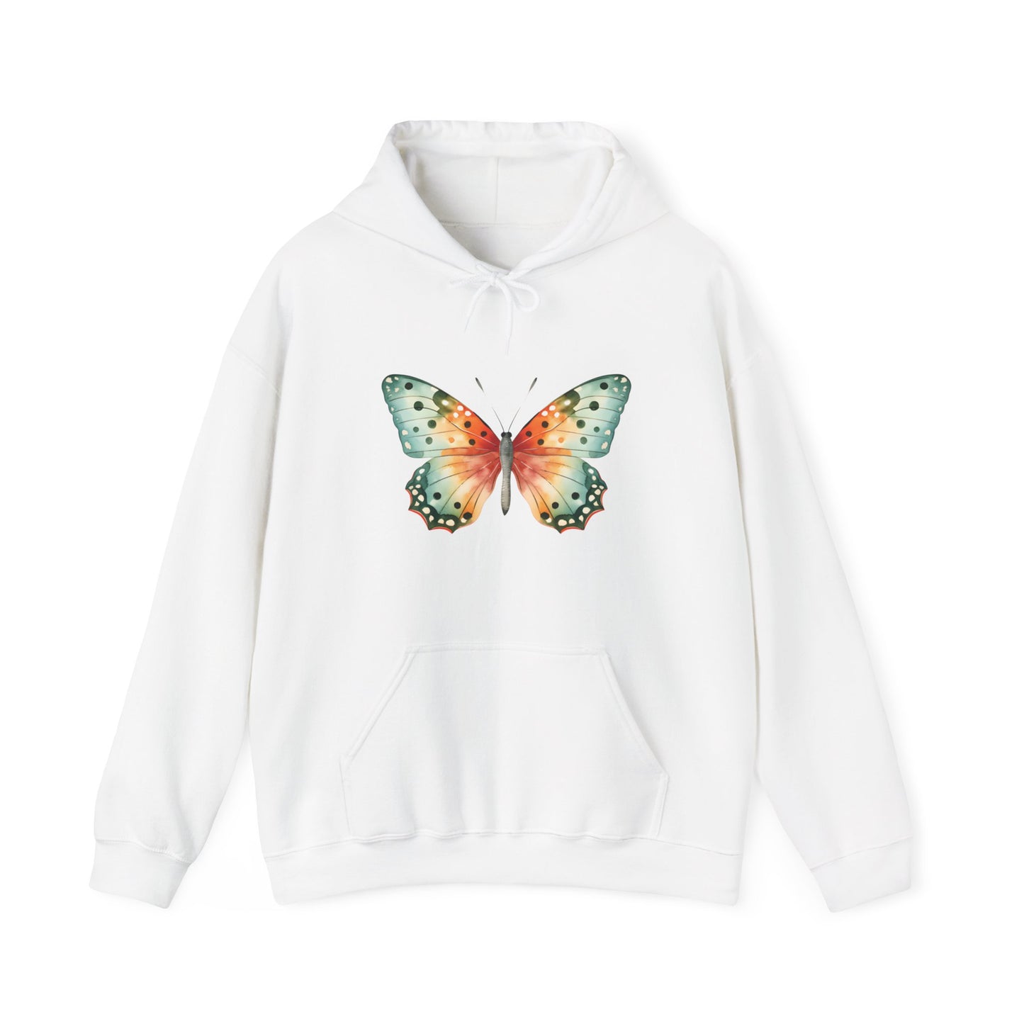 Watercolor Butterfly Hooded Sweatshirt