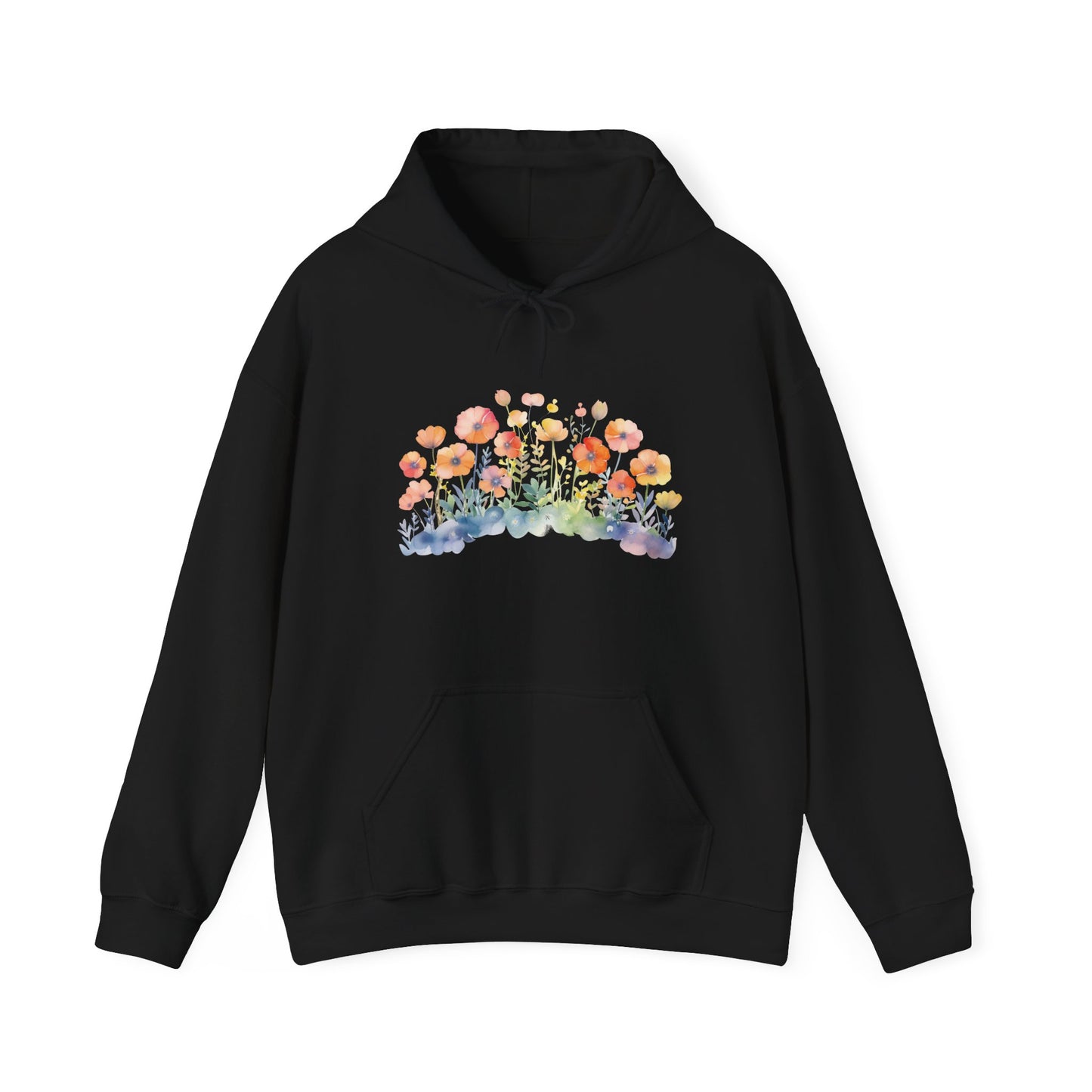 Pretty Watercolor Flowers Hooded Sweatshirt