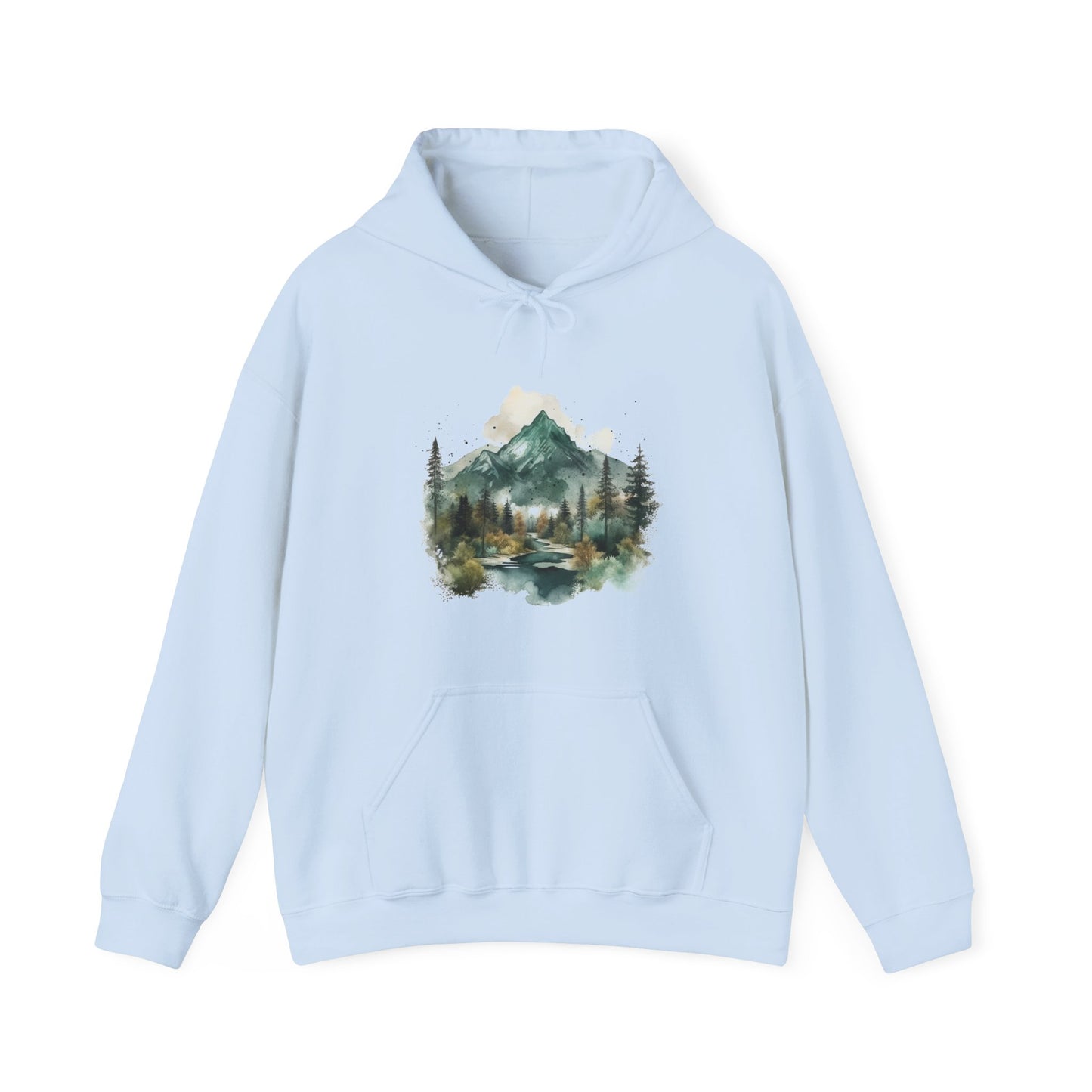 Watercolor Mountains Hooded Sweatshirt