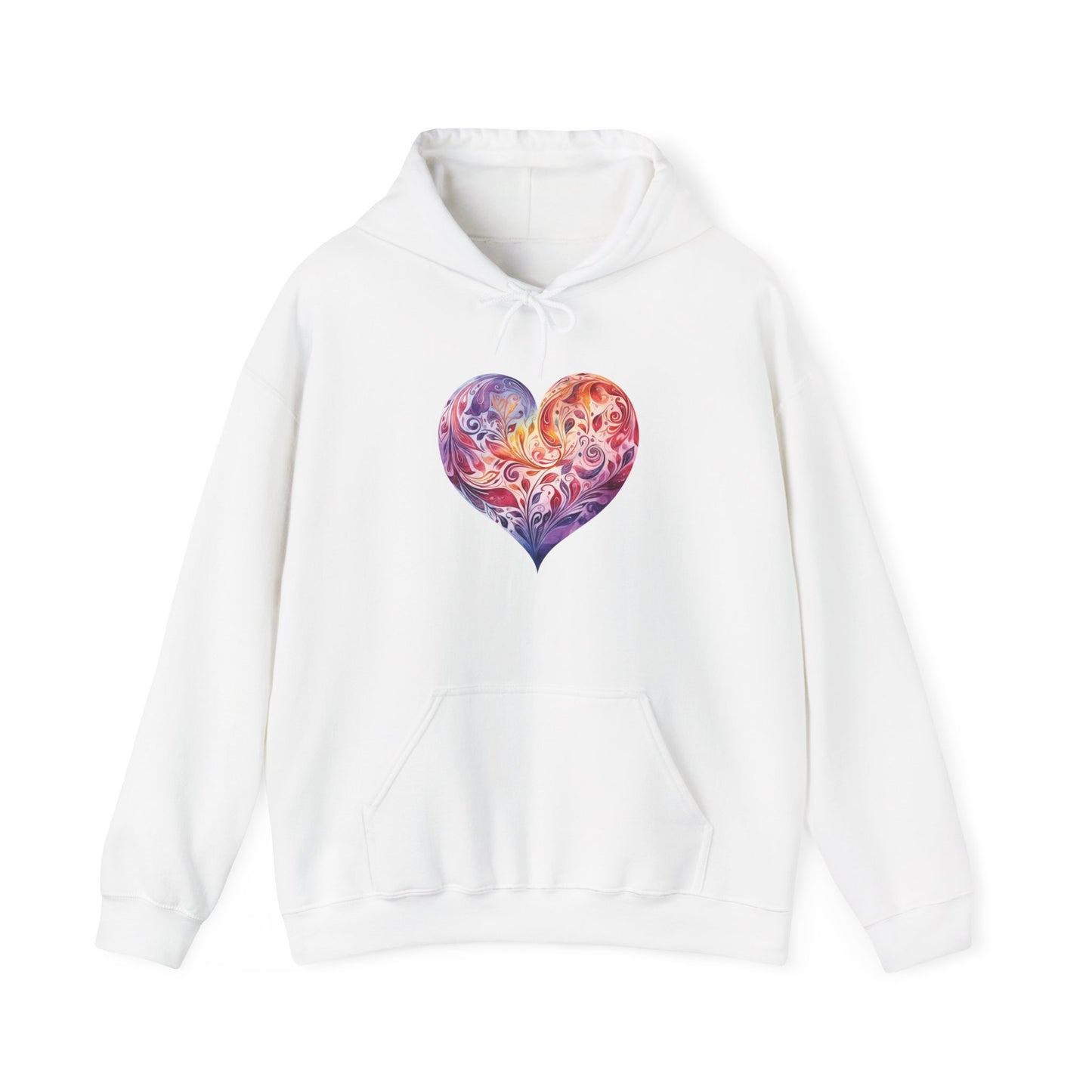 Watercolor Heart Hooded Sweatshirt 003