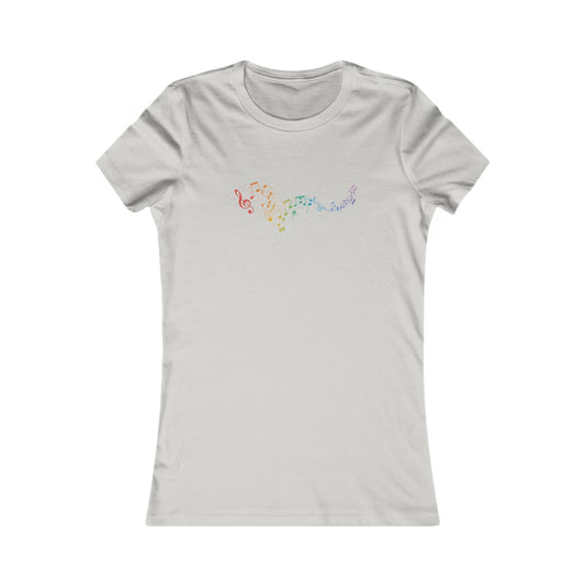 Colorful Music Notes Fitted Tee