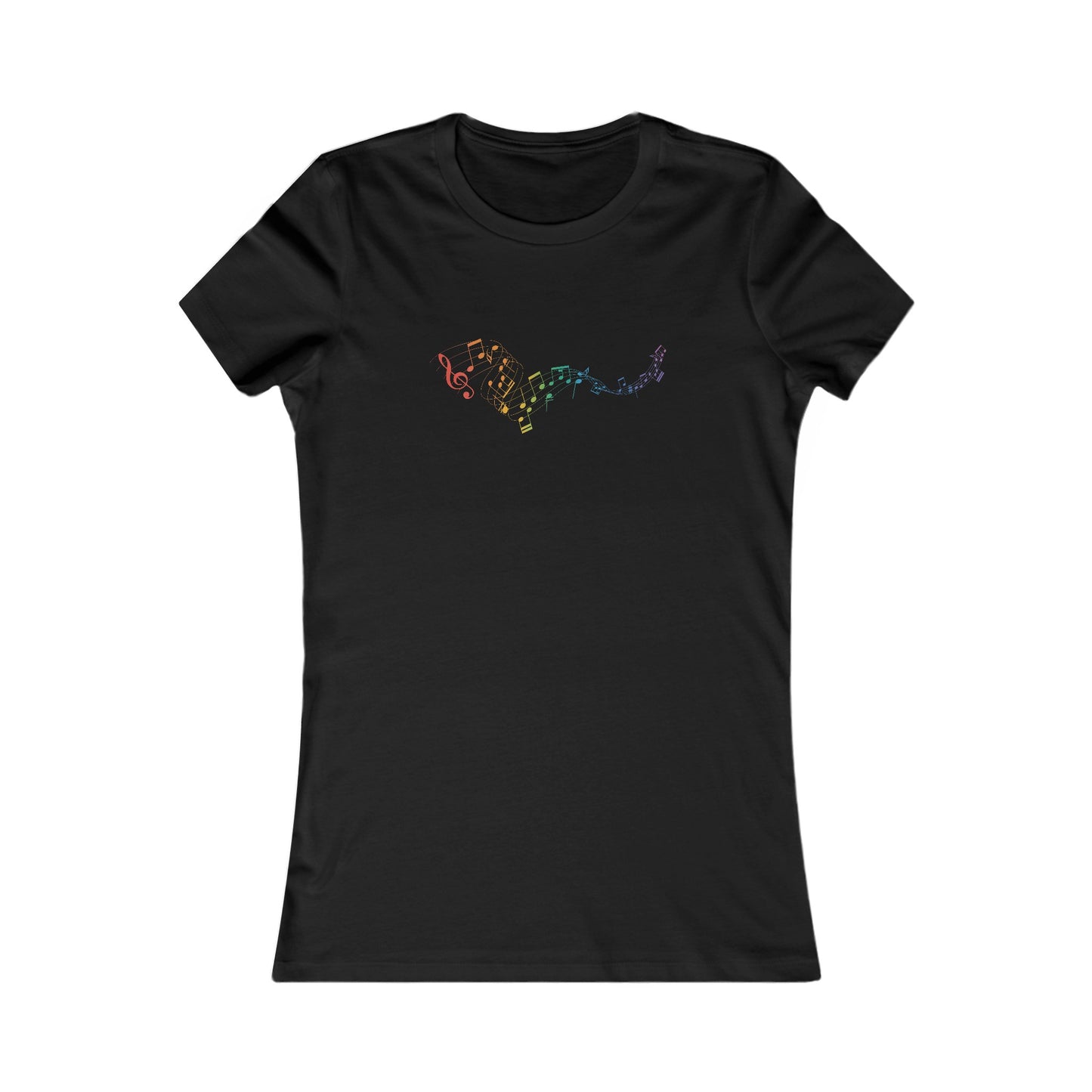 Colorful Music Notes Fitted Tee