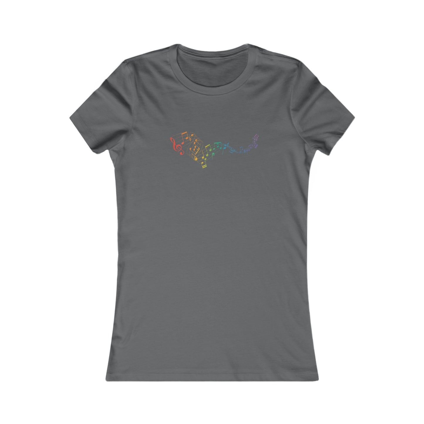 Colorful Music Notes Fitted Tee