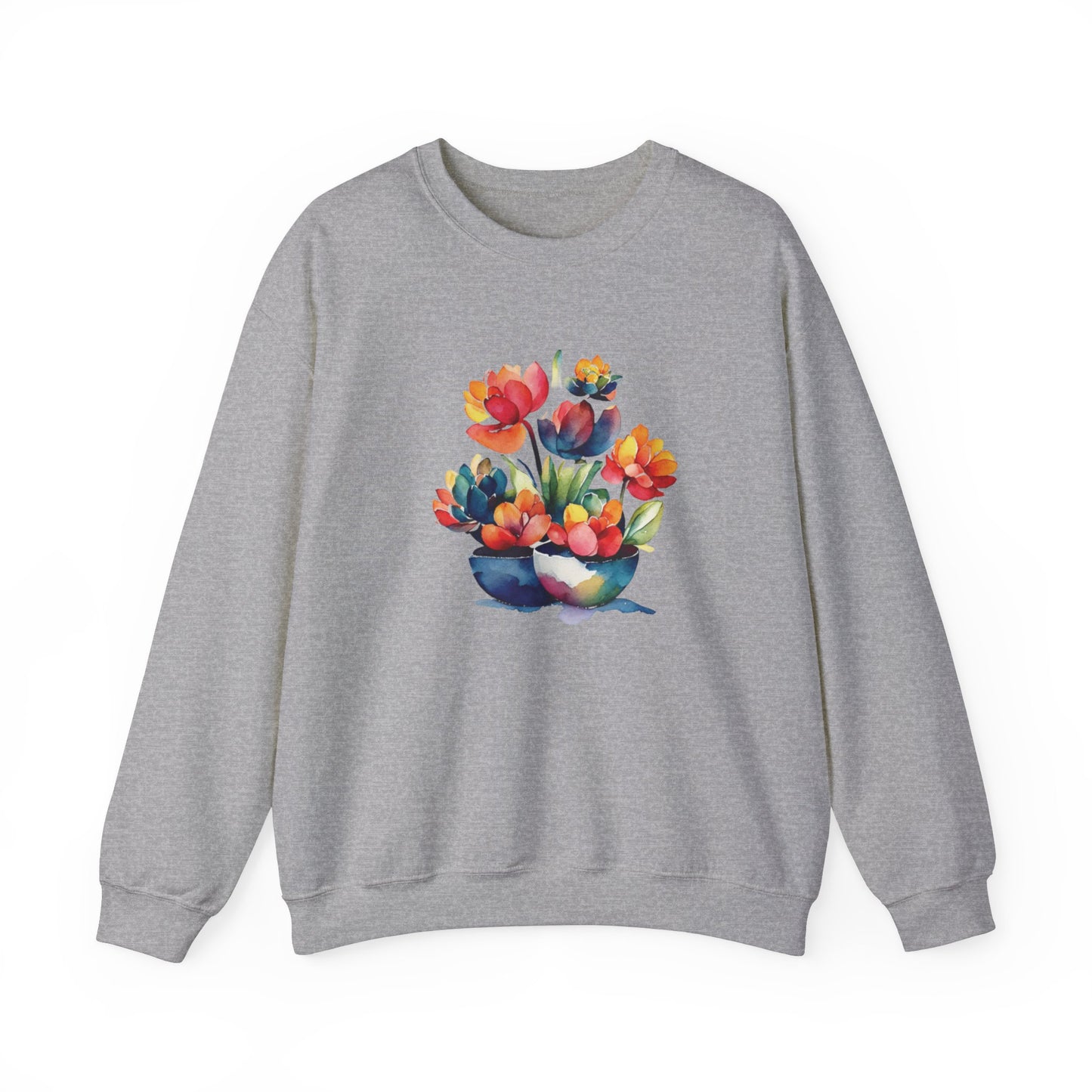 Watercolor Succulent Flowers Sweatshirt