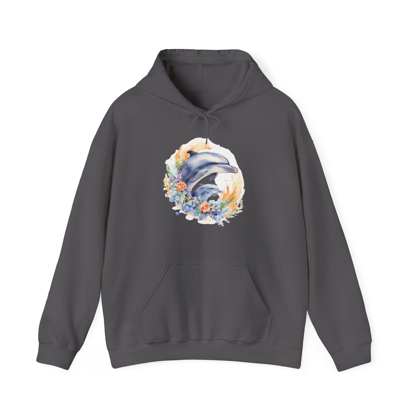 Watercolor Dolphins Hooded Sweatshirt