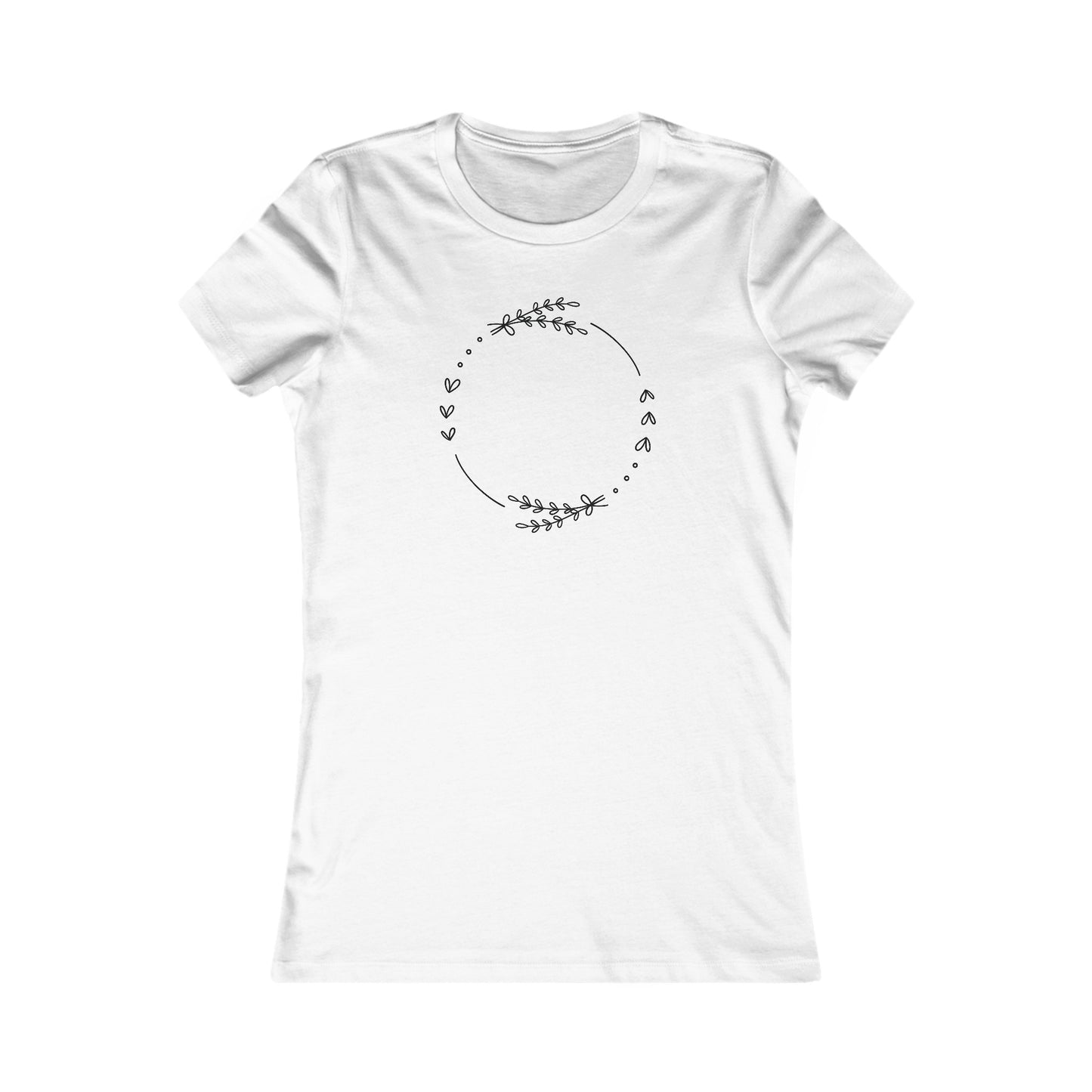 Leaf and Hearts Circle Fitted Tee