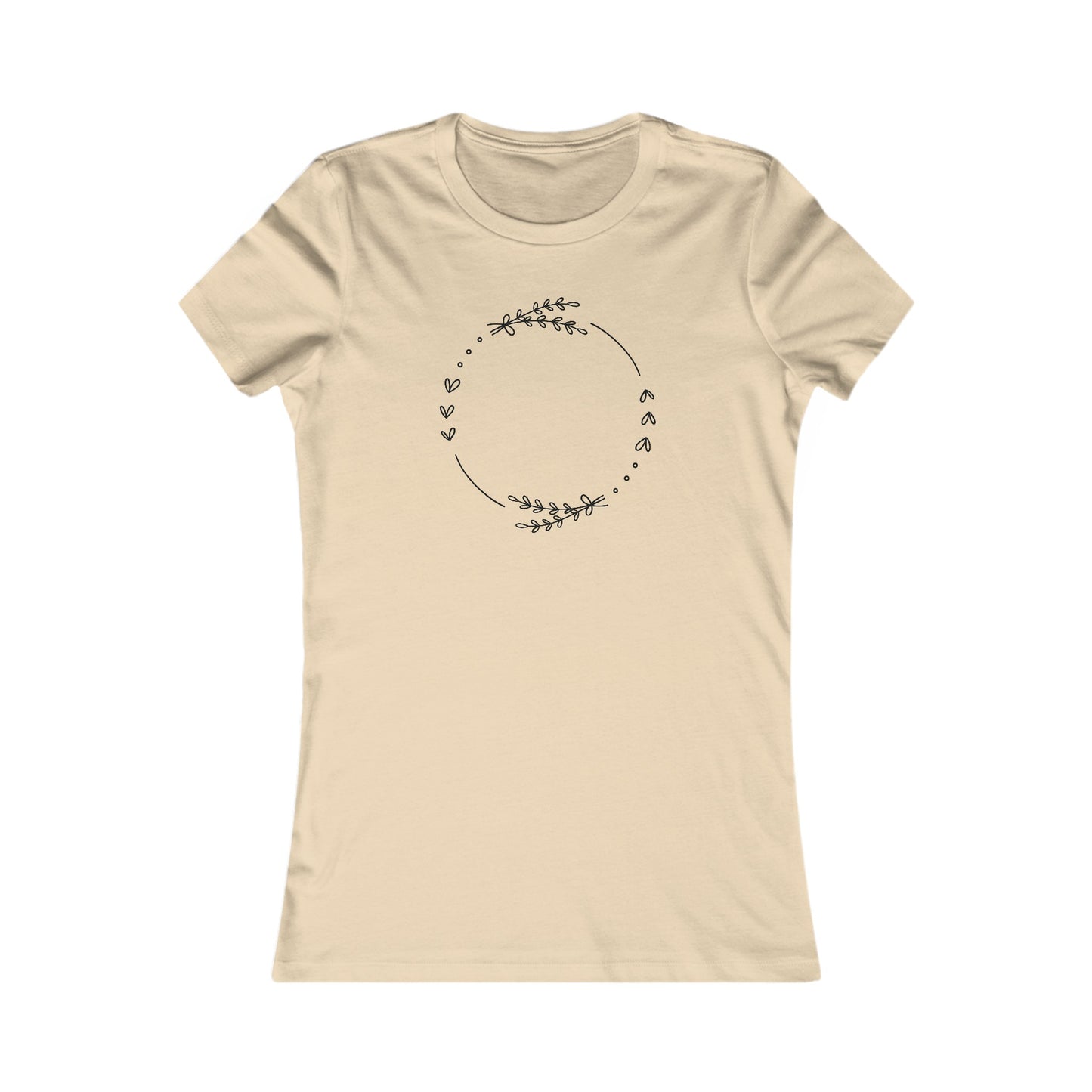 Leaf and Hearts Circle Fitted Tee