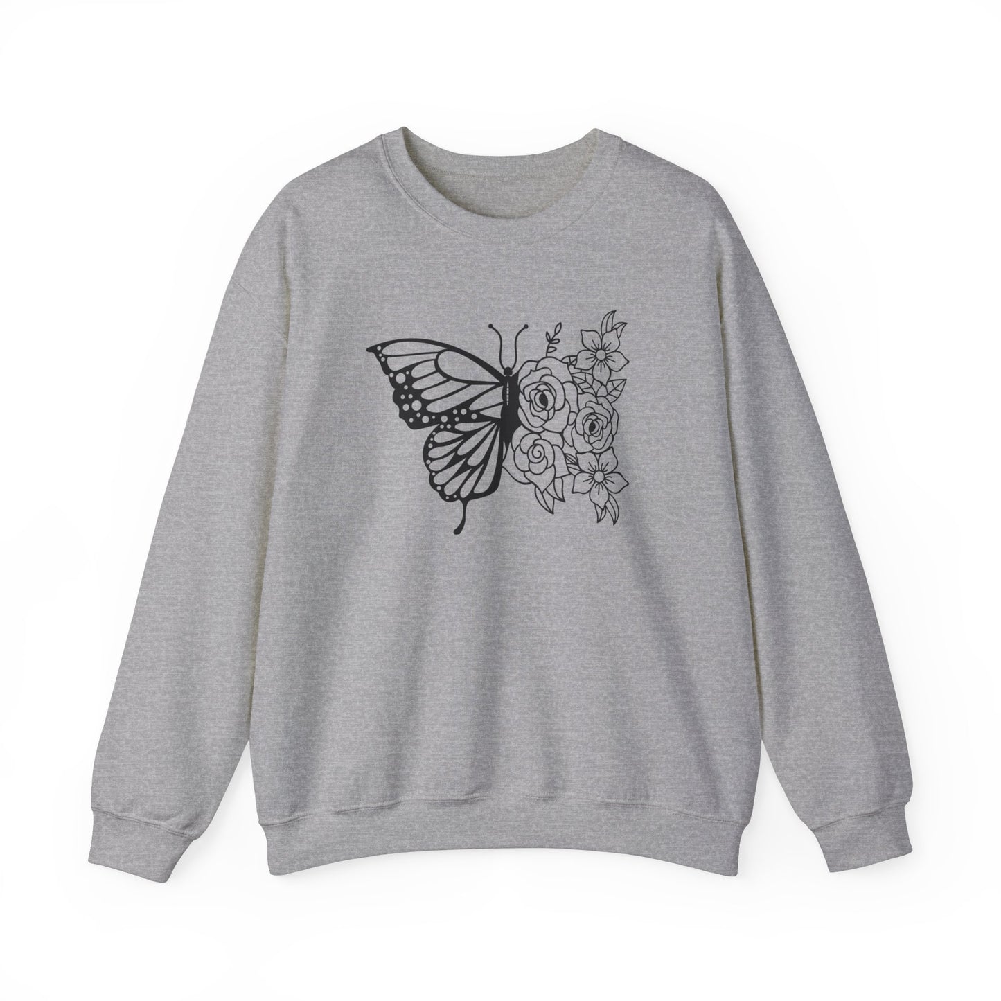 Butterfly and Flowers Sweatshirt