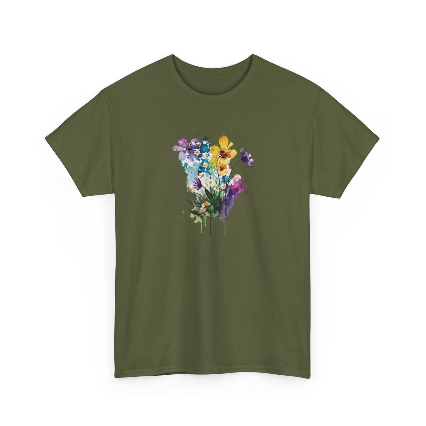 Watercolor Spring Flowers Short Sleeve Tee