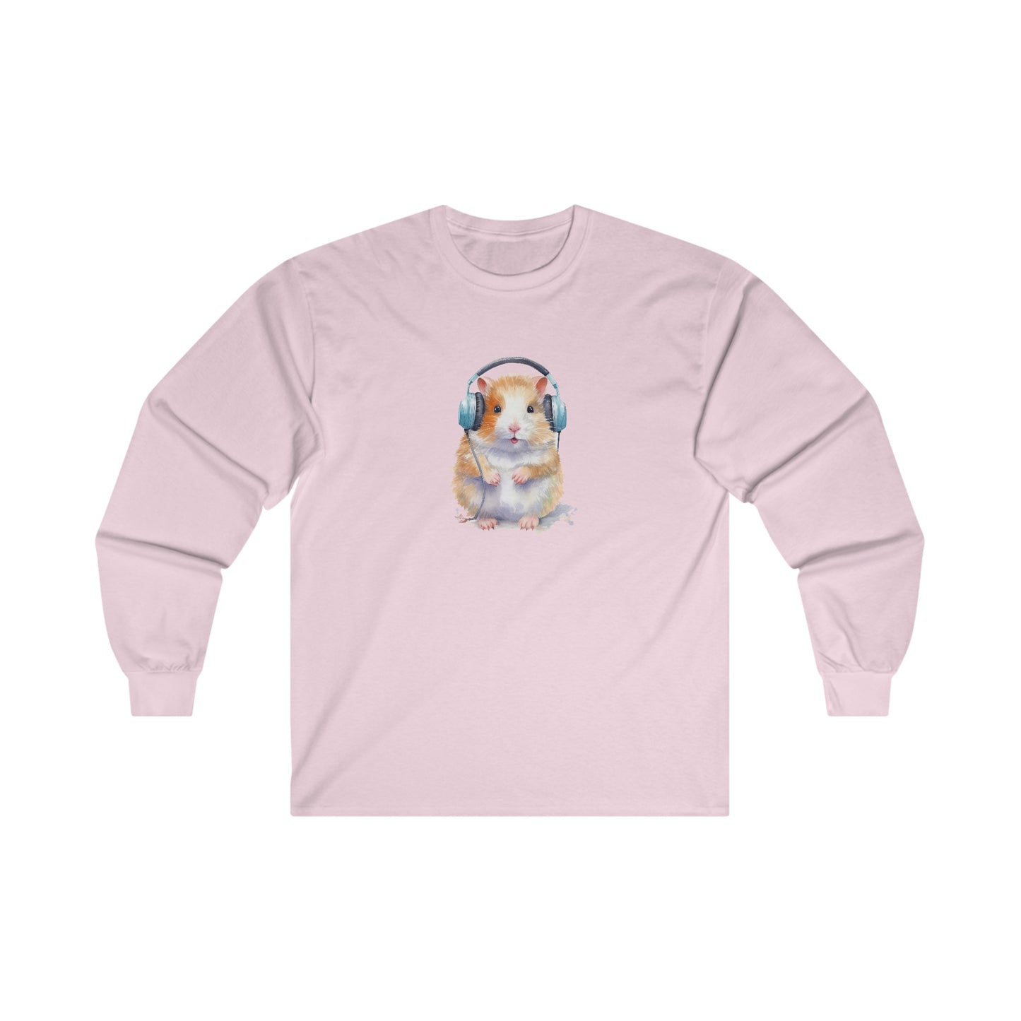 Hamster with Headphones Long Sleeve Tee