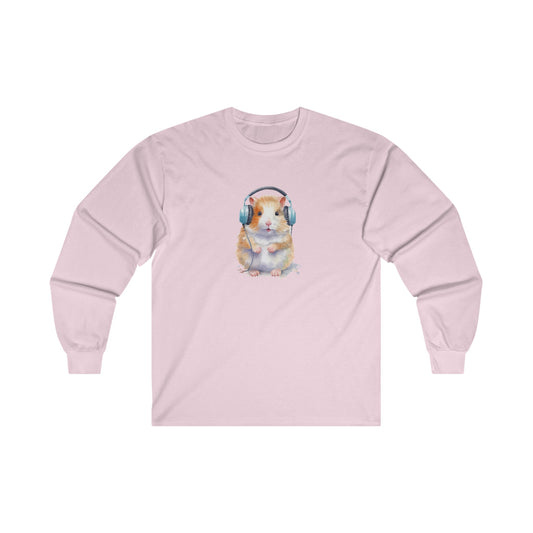 Hamster with Headphones Long Sleeve Tee