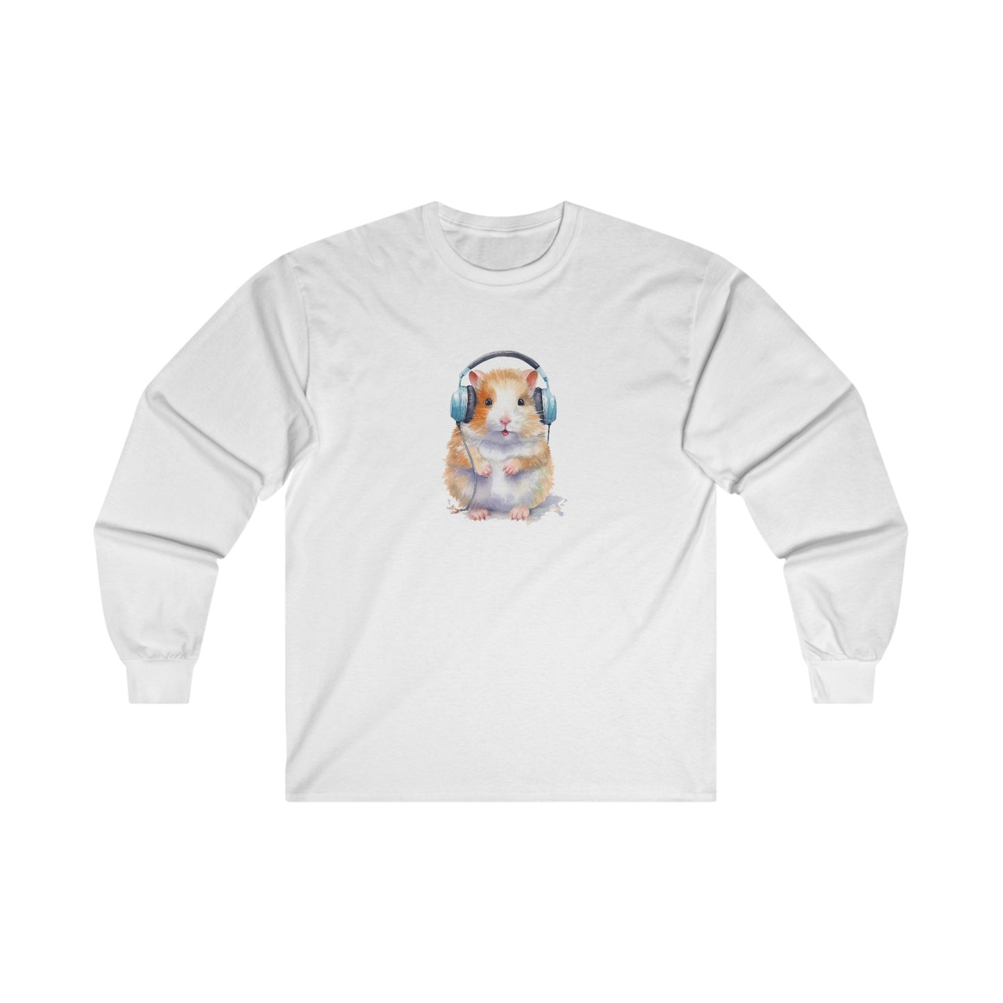 Hamster with Headphones Long Sleeve Tee