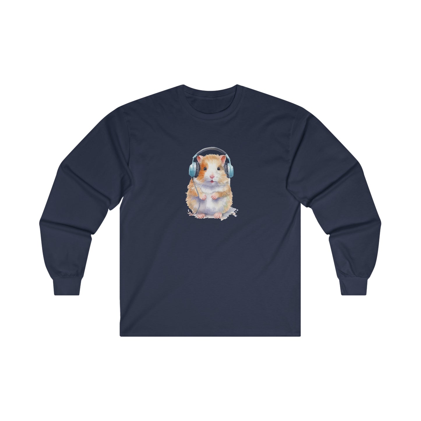 Hamster with Headphones Long Sleeve Tee