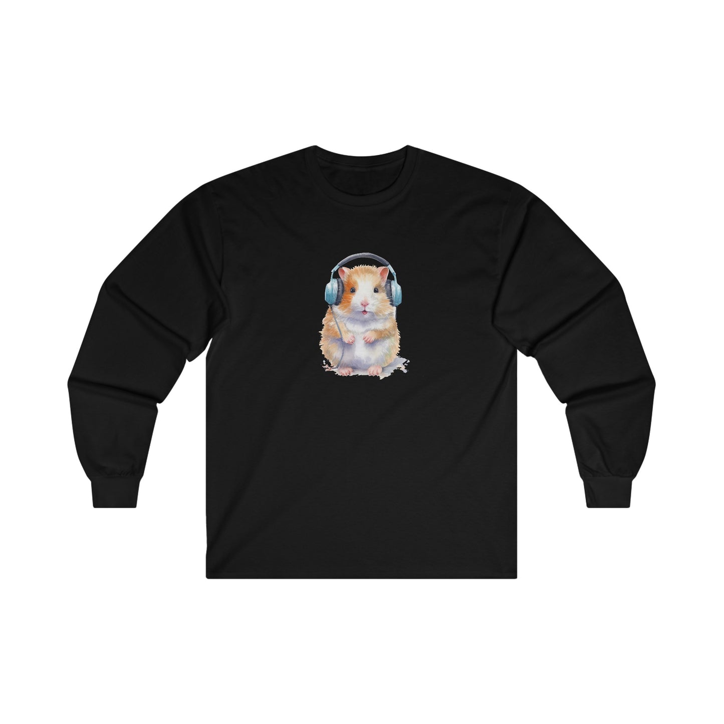 Hamster with Headphones Long Sleeve Tee