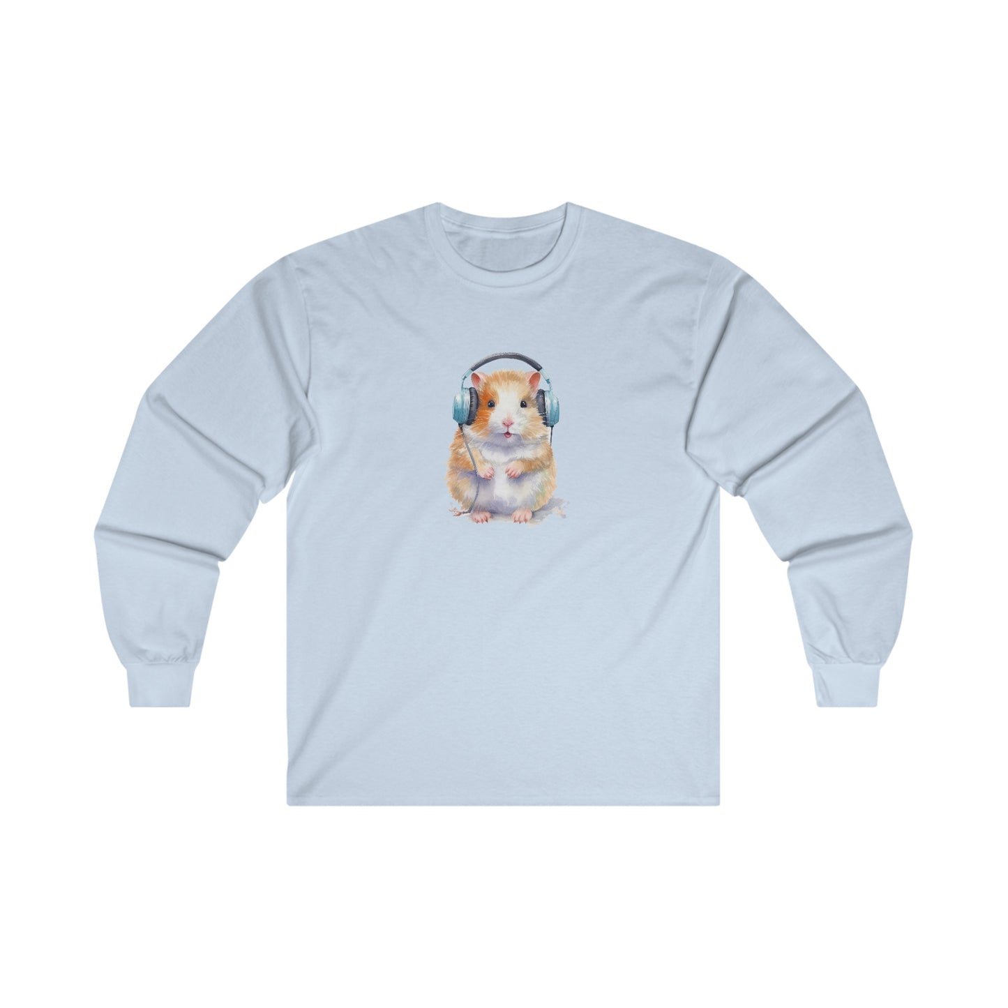 Hamster with Headphones Long Sleeve Tee