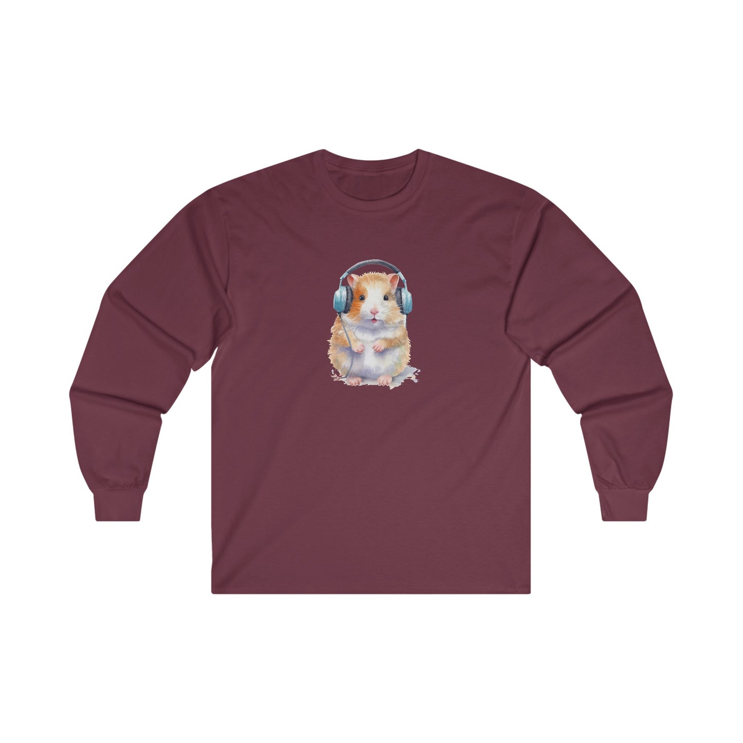 Hamster with Headphones Long Sleeve Tee