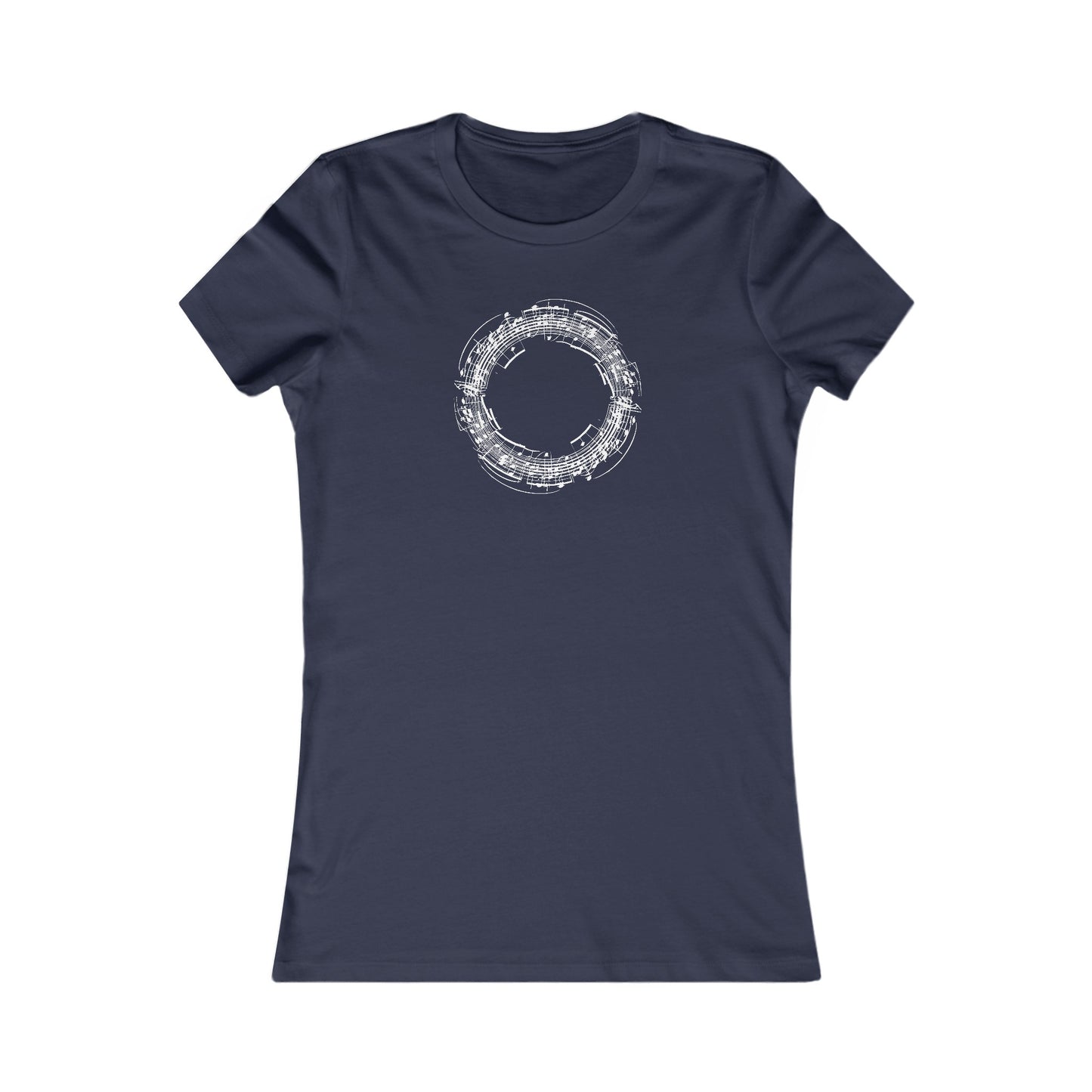 Music Note Circle Fitted Tee