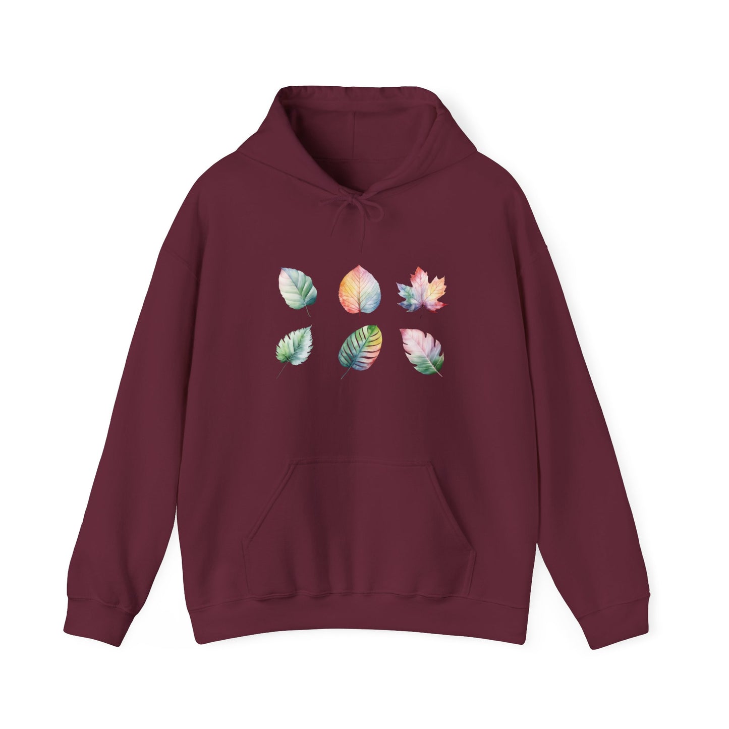 Watercolor Leaf Set Hooded Sweatshirt