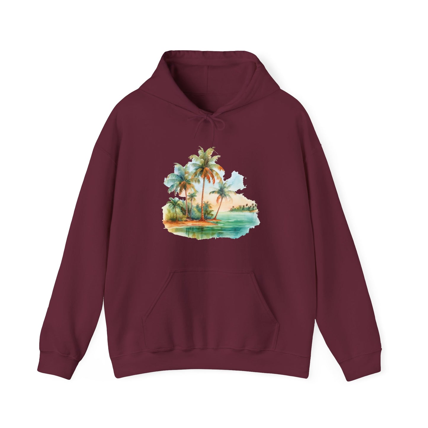 Watercolor Beach Hooded Sweatshirt