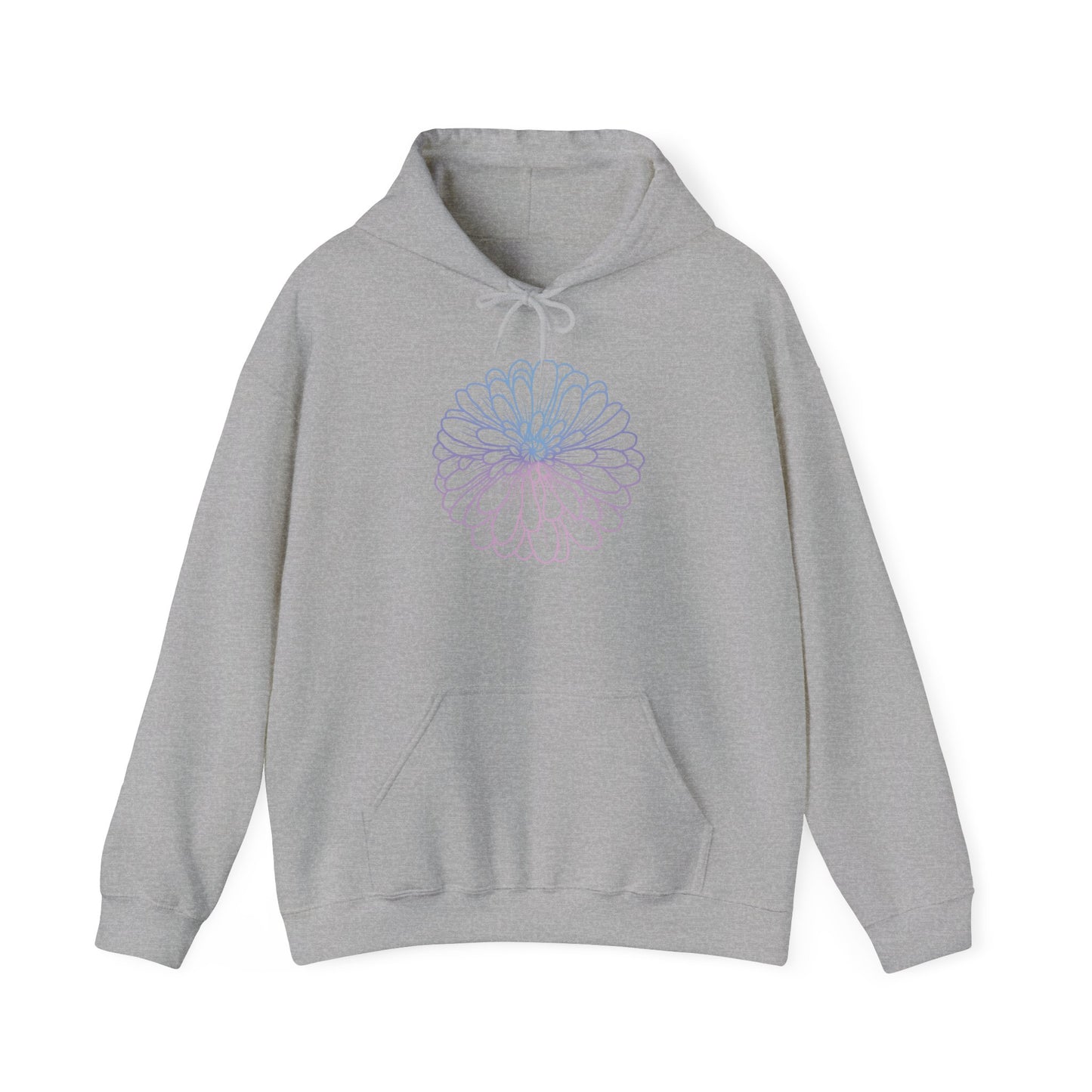Colorful Flower Outline Hooded Sweatshirt