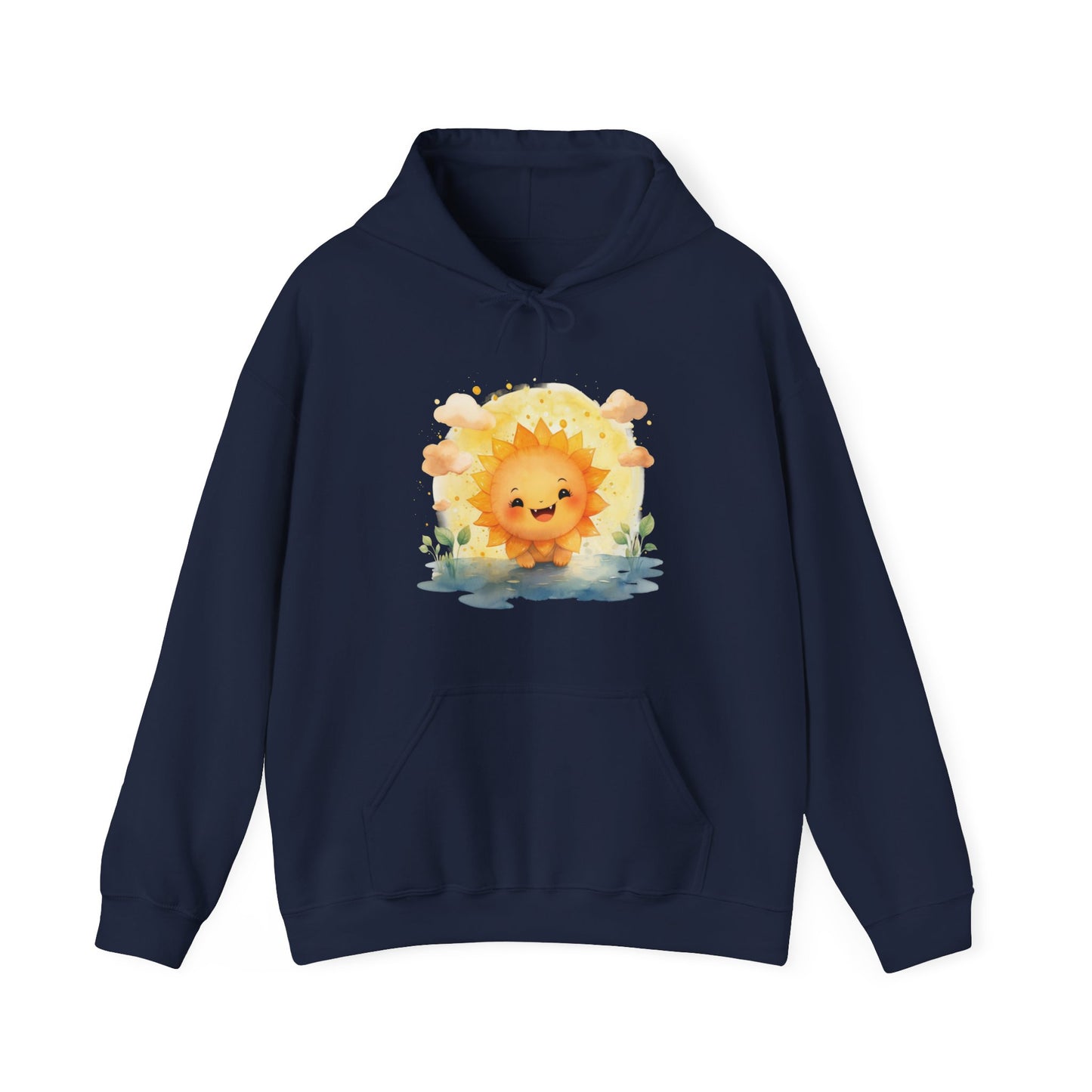 Cute Watercolor Sun Hooded Sweatshirt