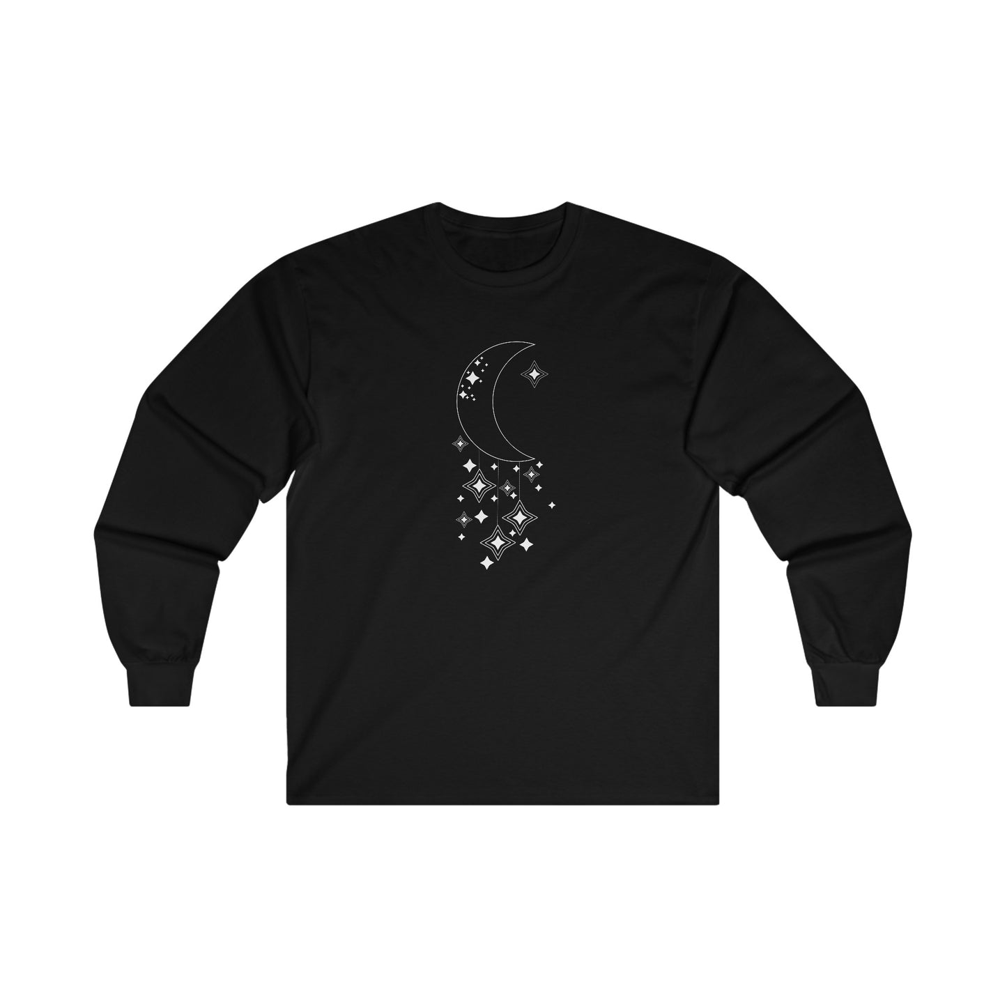 Moon and Hanging Stars Long Sleeve Tee