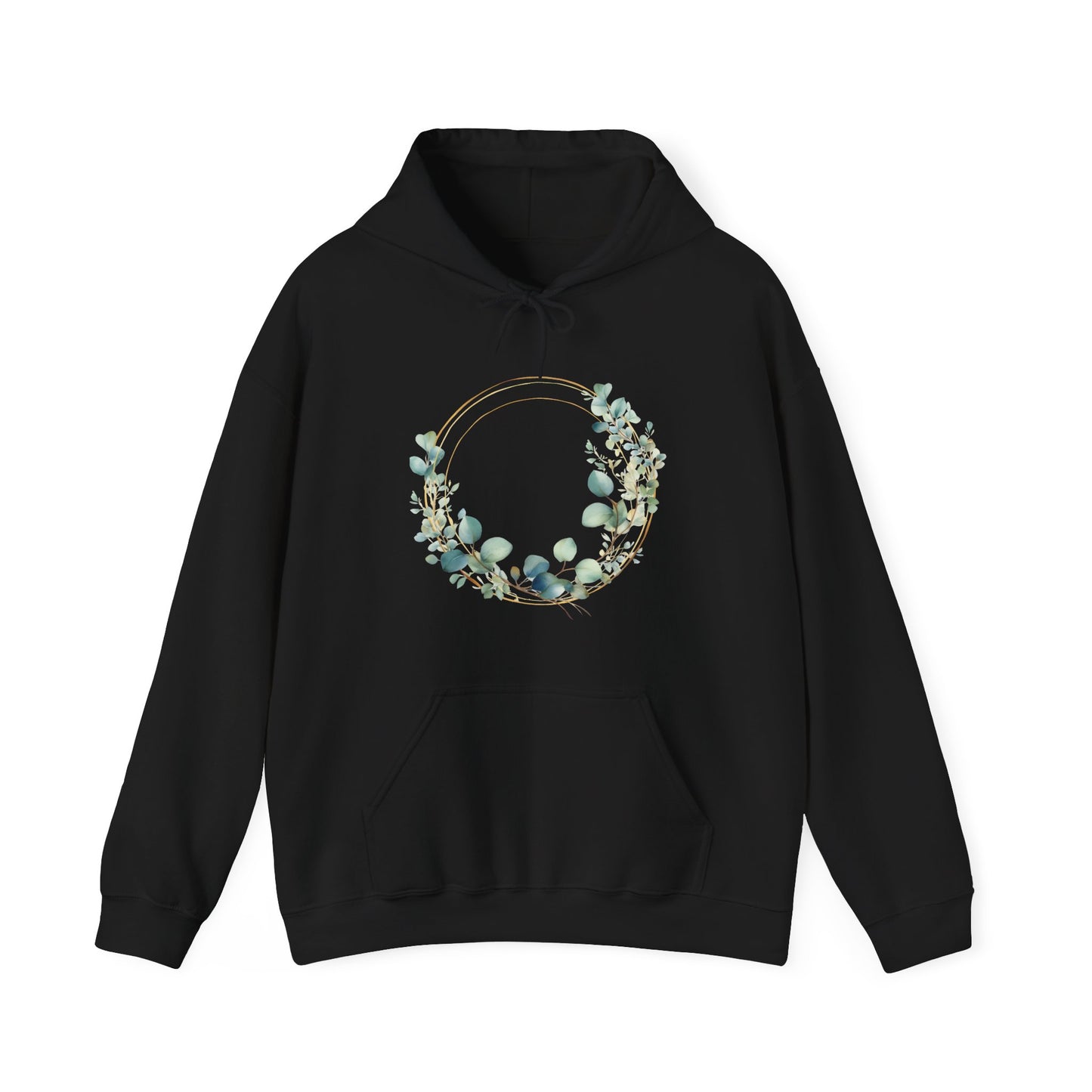 Watercolor Leaf Circle Hooded Sweatshirt