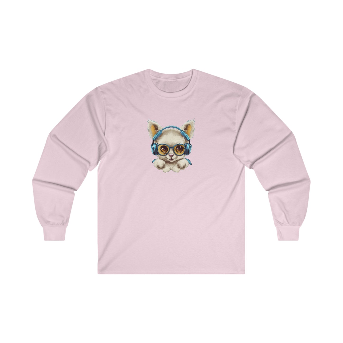 Puppy with Headphones Long Sleeve Tee