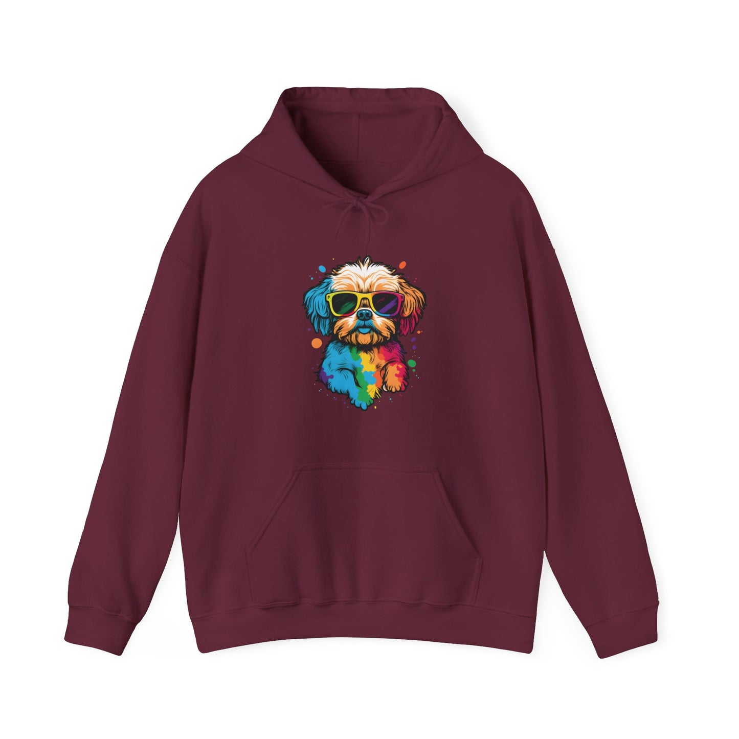 Dog with Sunglasses Hooded Sweatshirt 003