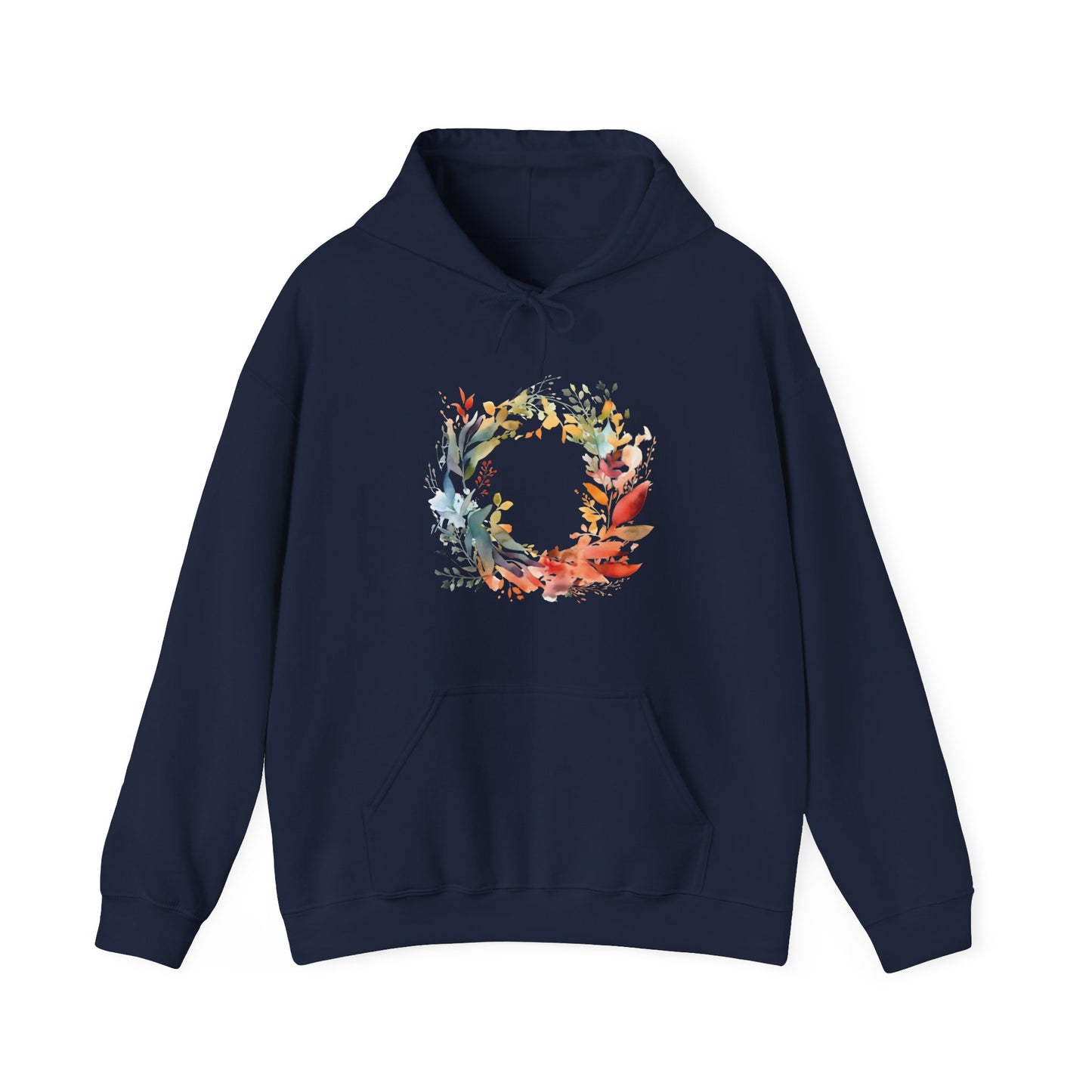 Watercolor Floral Circle Hooded Sweatshirt