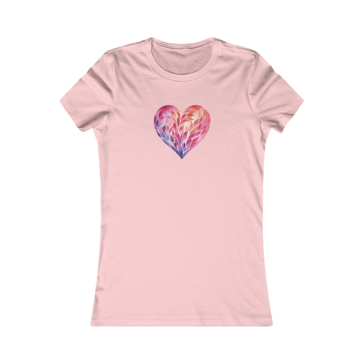 Watercolor Heart Fitted Tee 004