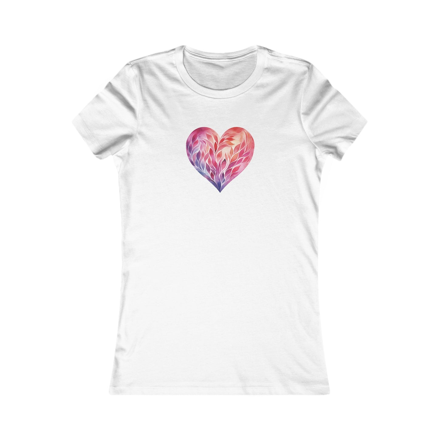 Watercolor Heart Fitted Tee 004