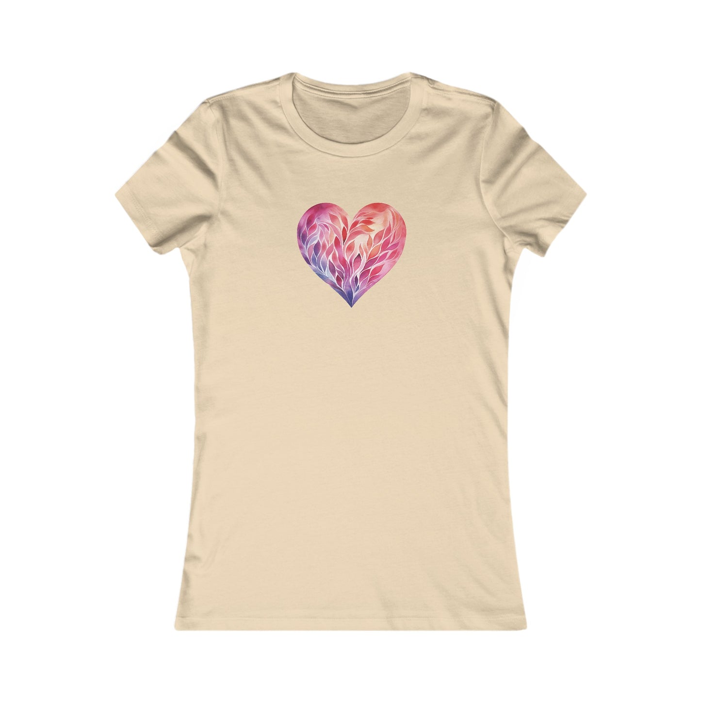 Watercolor Heart Fitted Tee 004