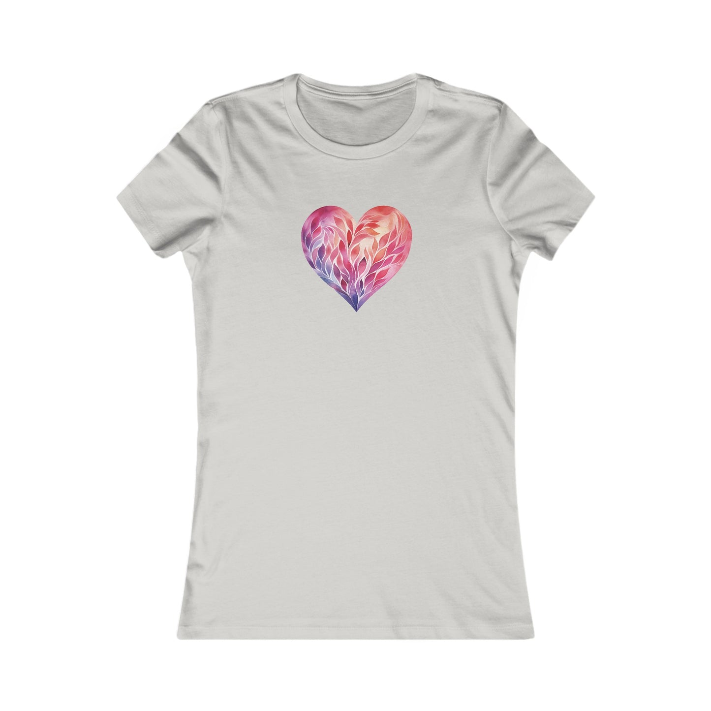 Watercolor Heart Fitted Tee 004