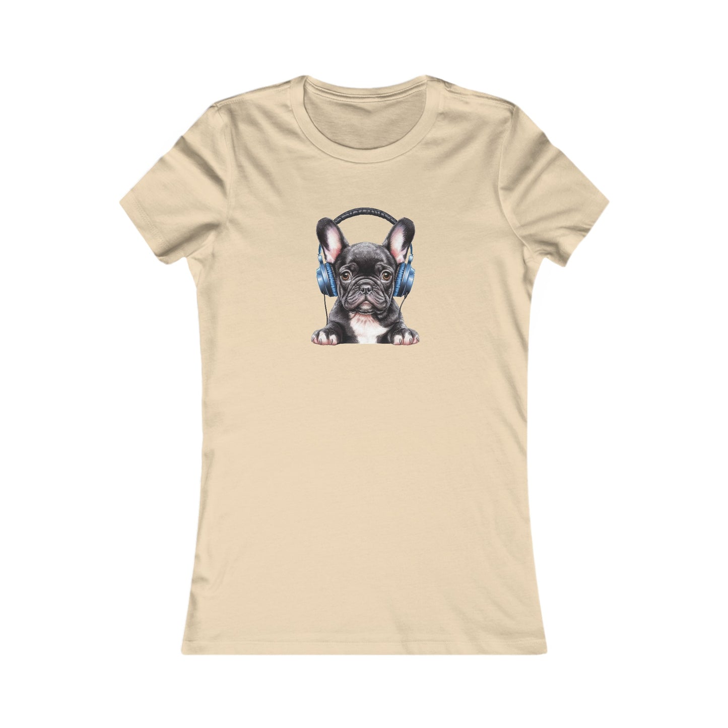 French Bulldog with Headphones Fitted Tee