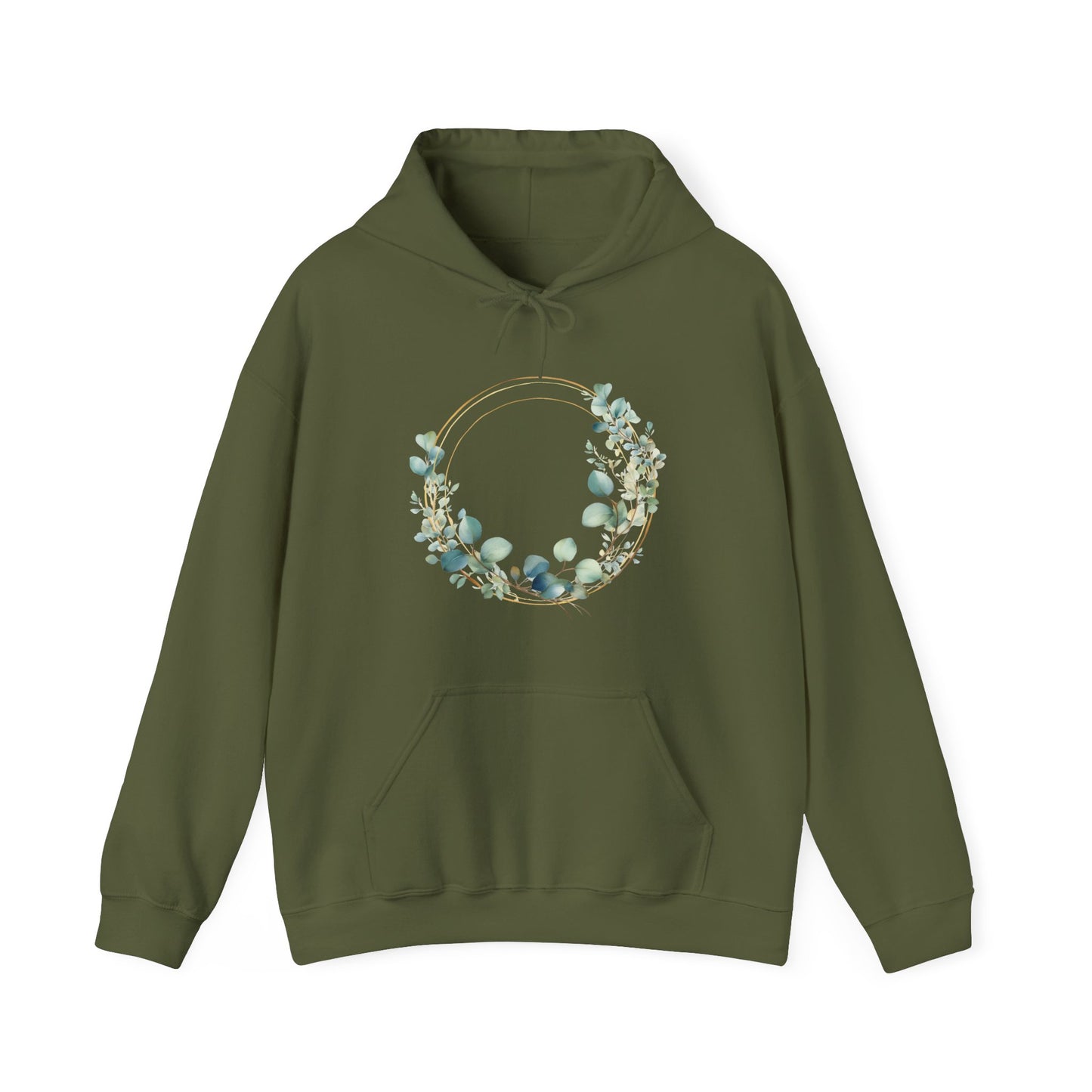 Watercolor Leaf Circle Hooded Sweatshirt