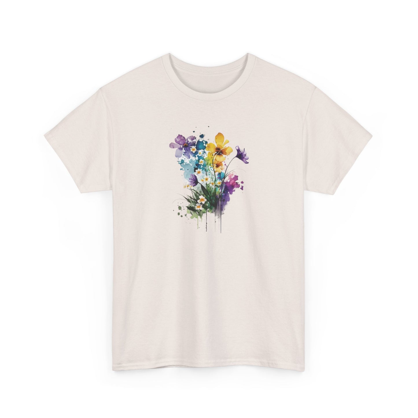 Watercolor Spring Flowers Short Sleeve Tee