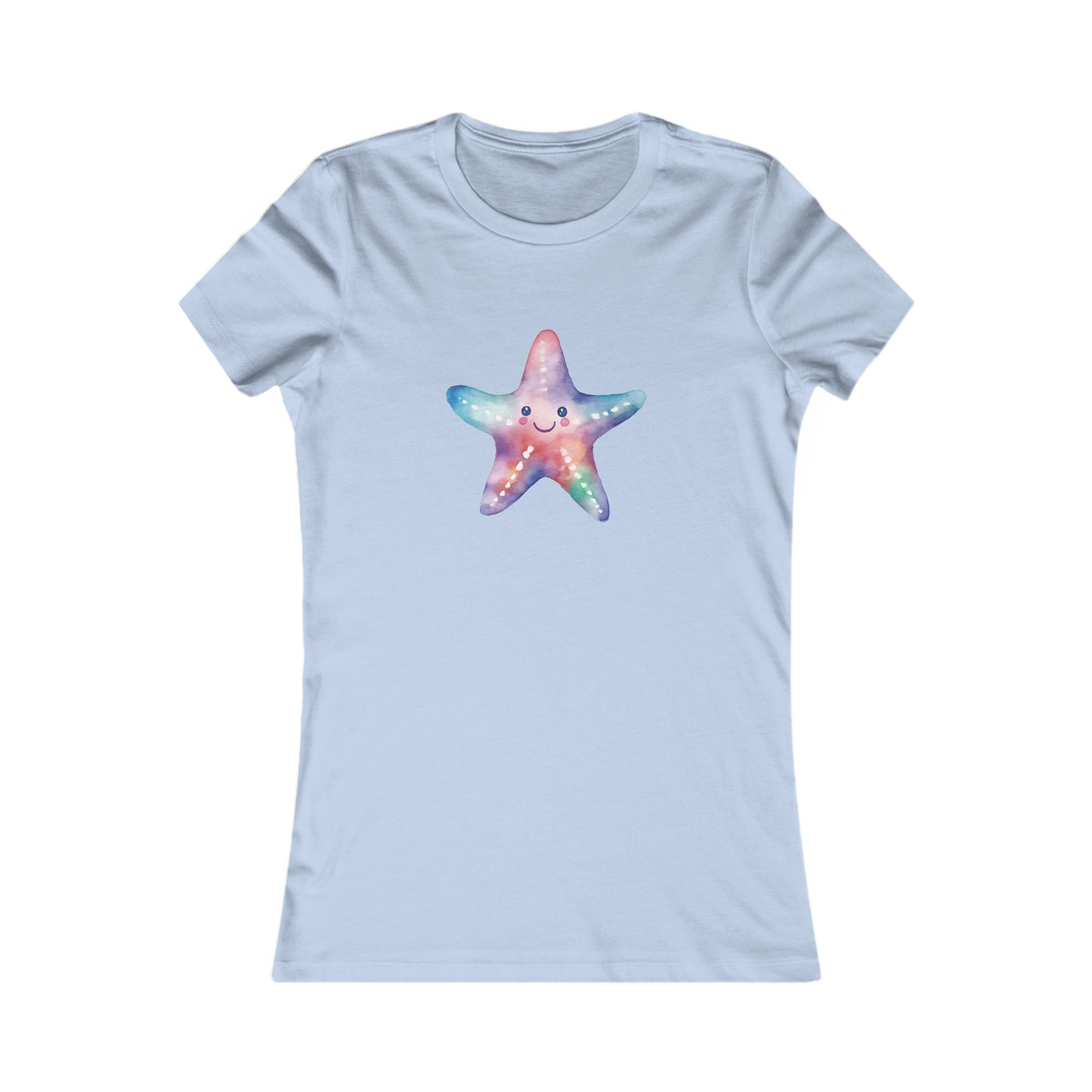 Watercolor Starfish Fitted Tee