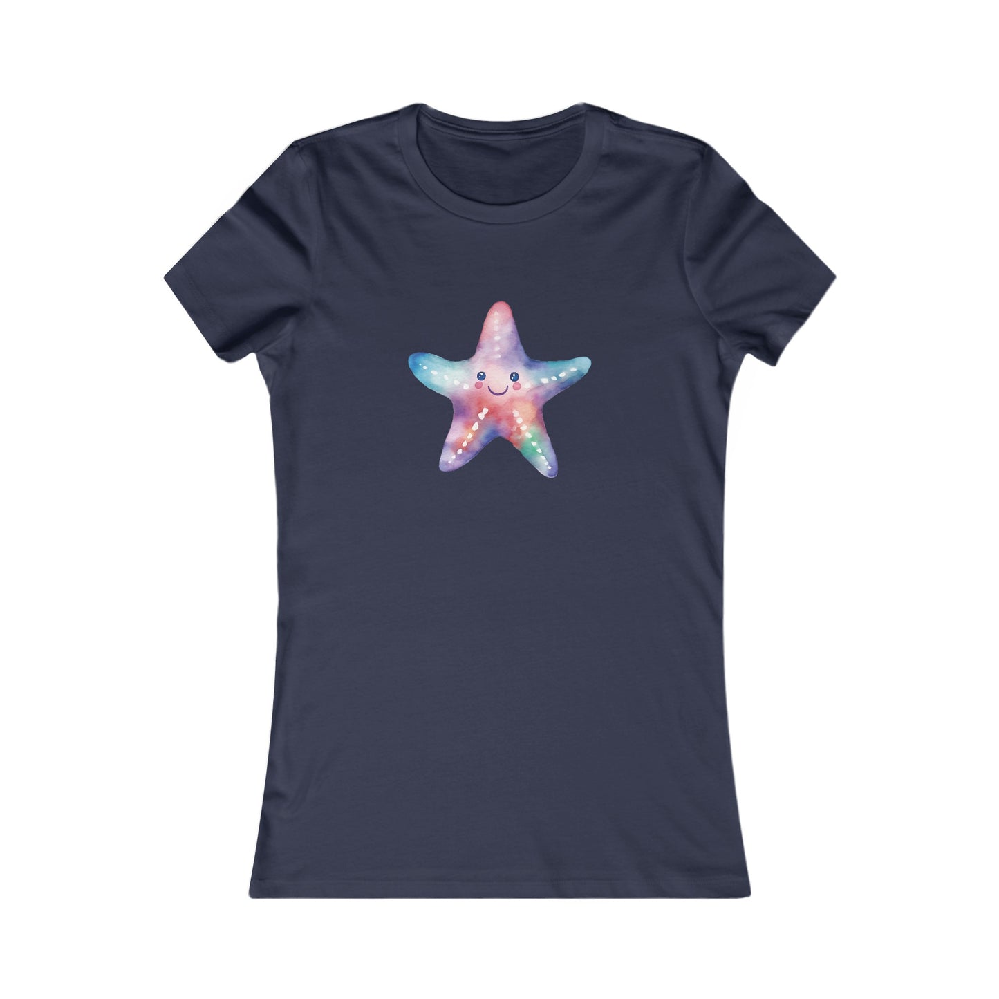 Watercolor Starfish Fitted Tee