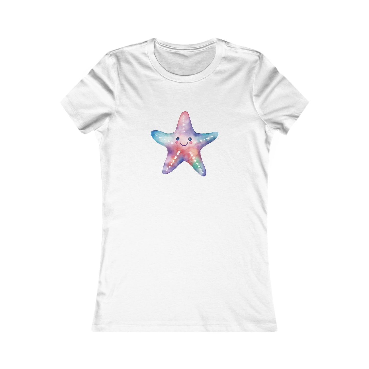 Watercolor Starfish Fitted Tee