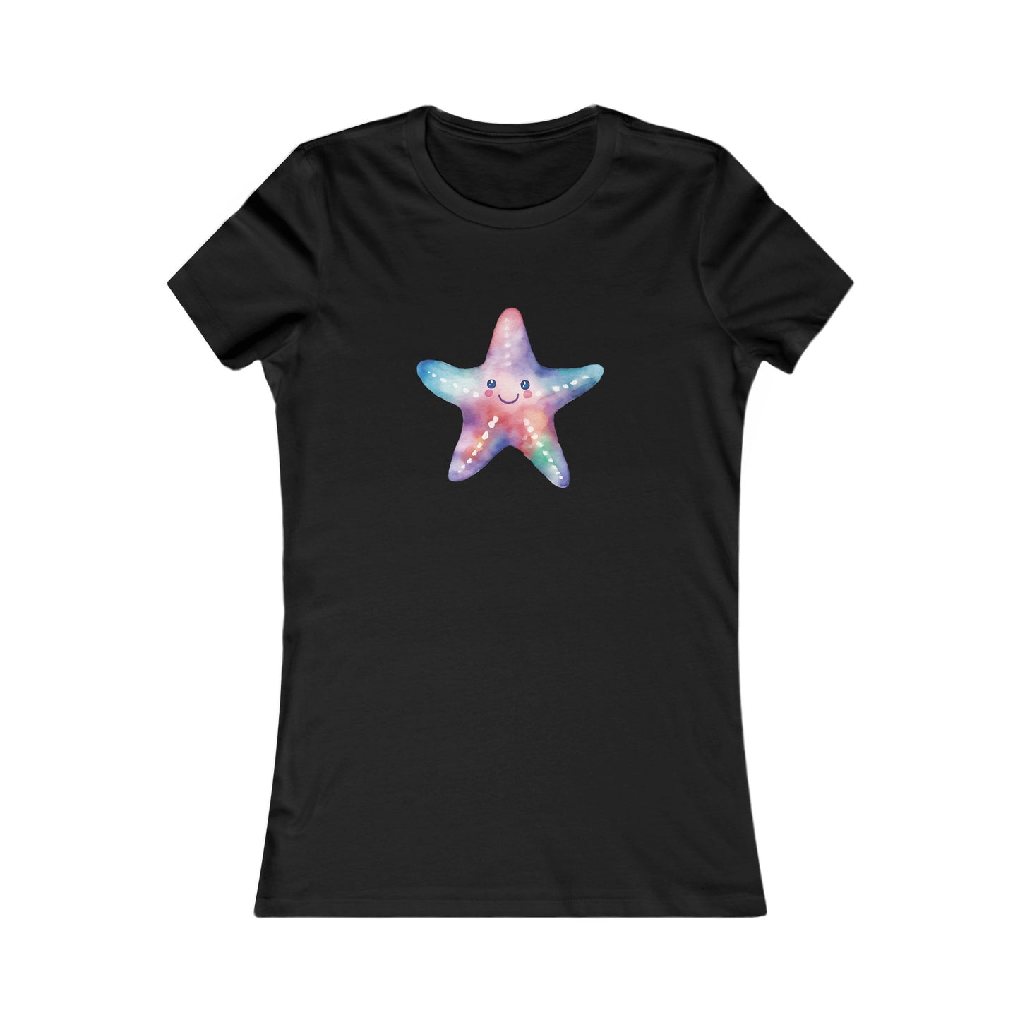 Watercolor Starfish Fitted Tee