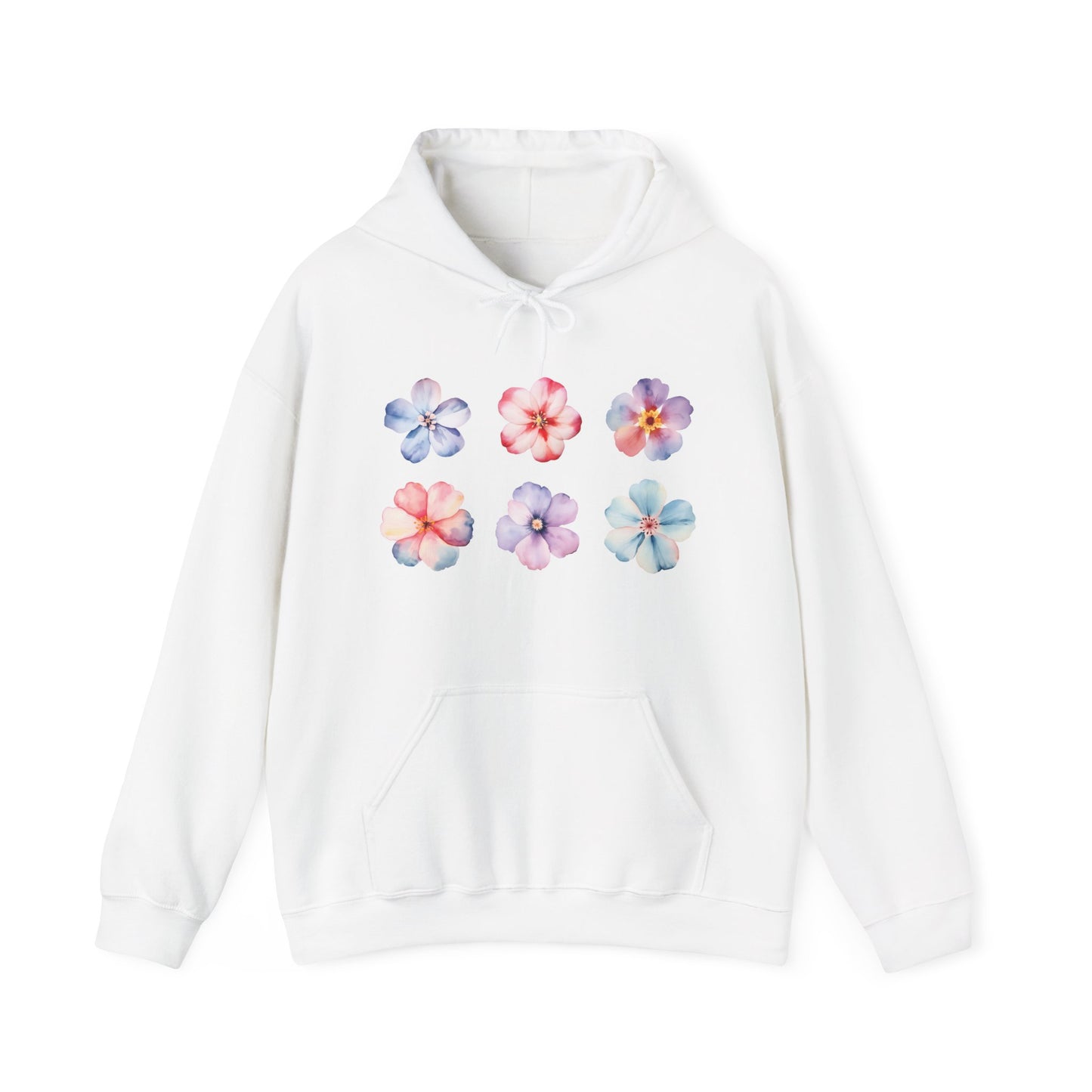 Watercolor Flowers Set Hooded Sweatshirt