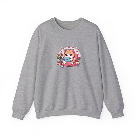 Cat with Laptop Sweatshirt