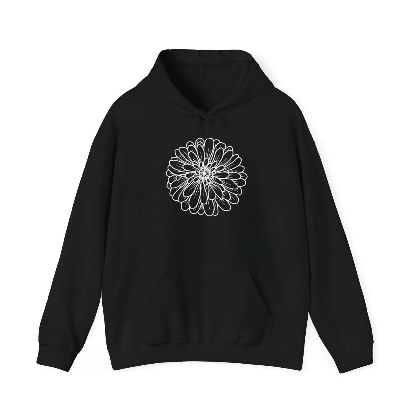 Flower Outline Hooded Sweatshirt