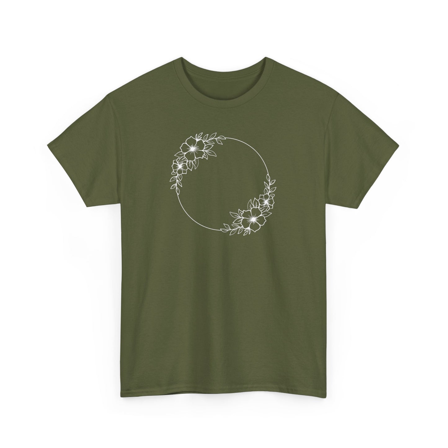 Double Large Flower Circle Short Sleeve Tee