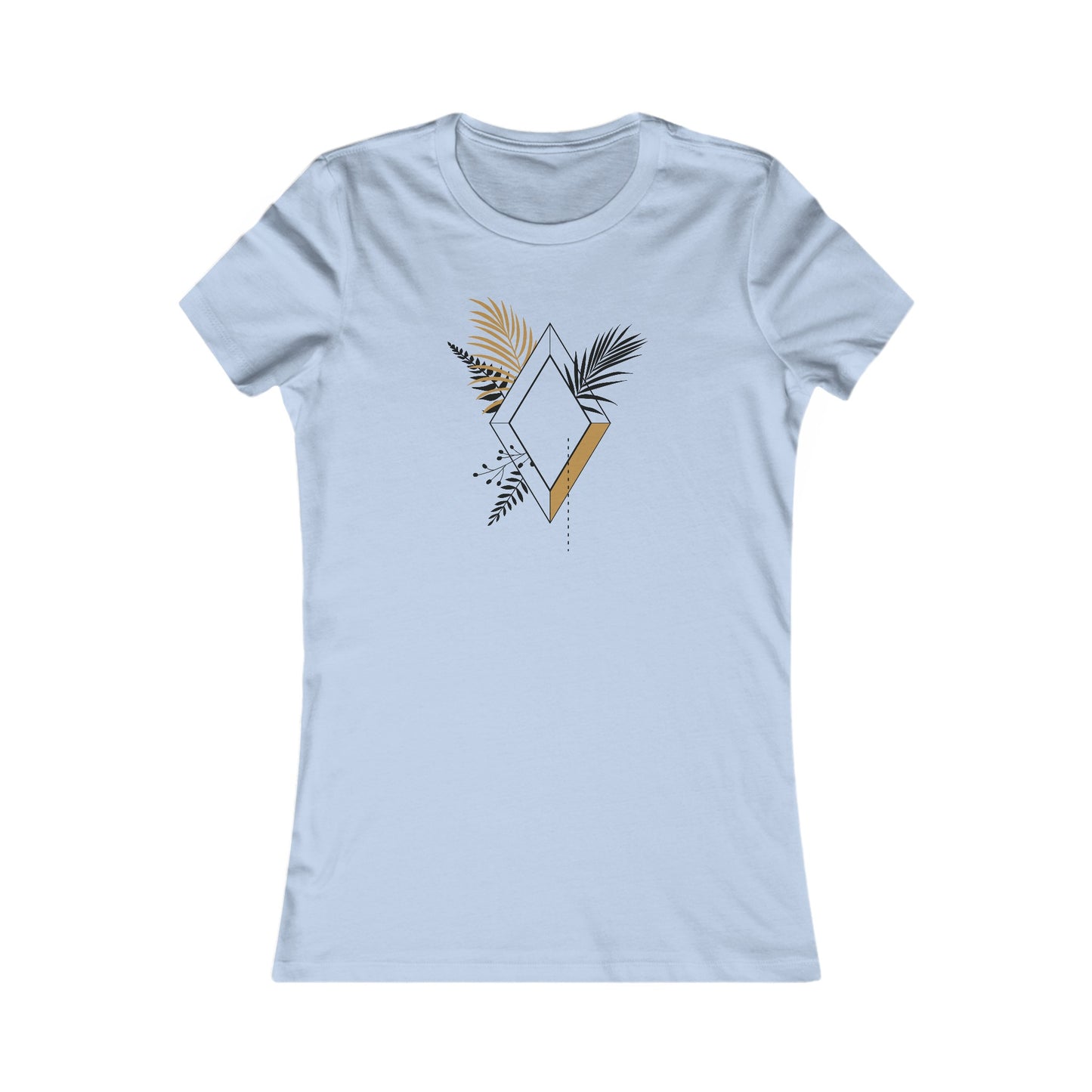 Black and Gold Leafy Diamond Fitted Tee